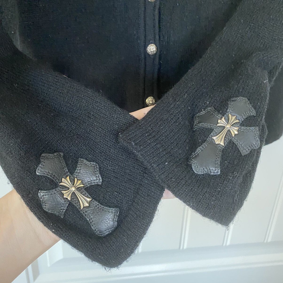 Chrome Hearts Chrome Hearts Black Cashmere Back Cross Patch Line Cardigan Size US S / EU 44-46 / 1 - 5 Thumbnail