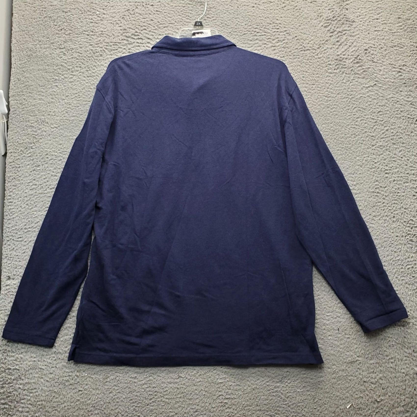 Liz Claiborne Claiborne Polo Shirt Mens 2XL Navy Stretch Long Sleeve Collared Performance Shirt Size US XXL / EU 58 / 5 - 2 Thumbnail
