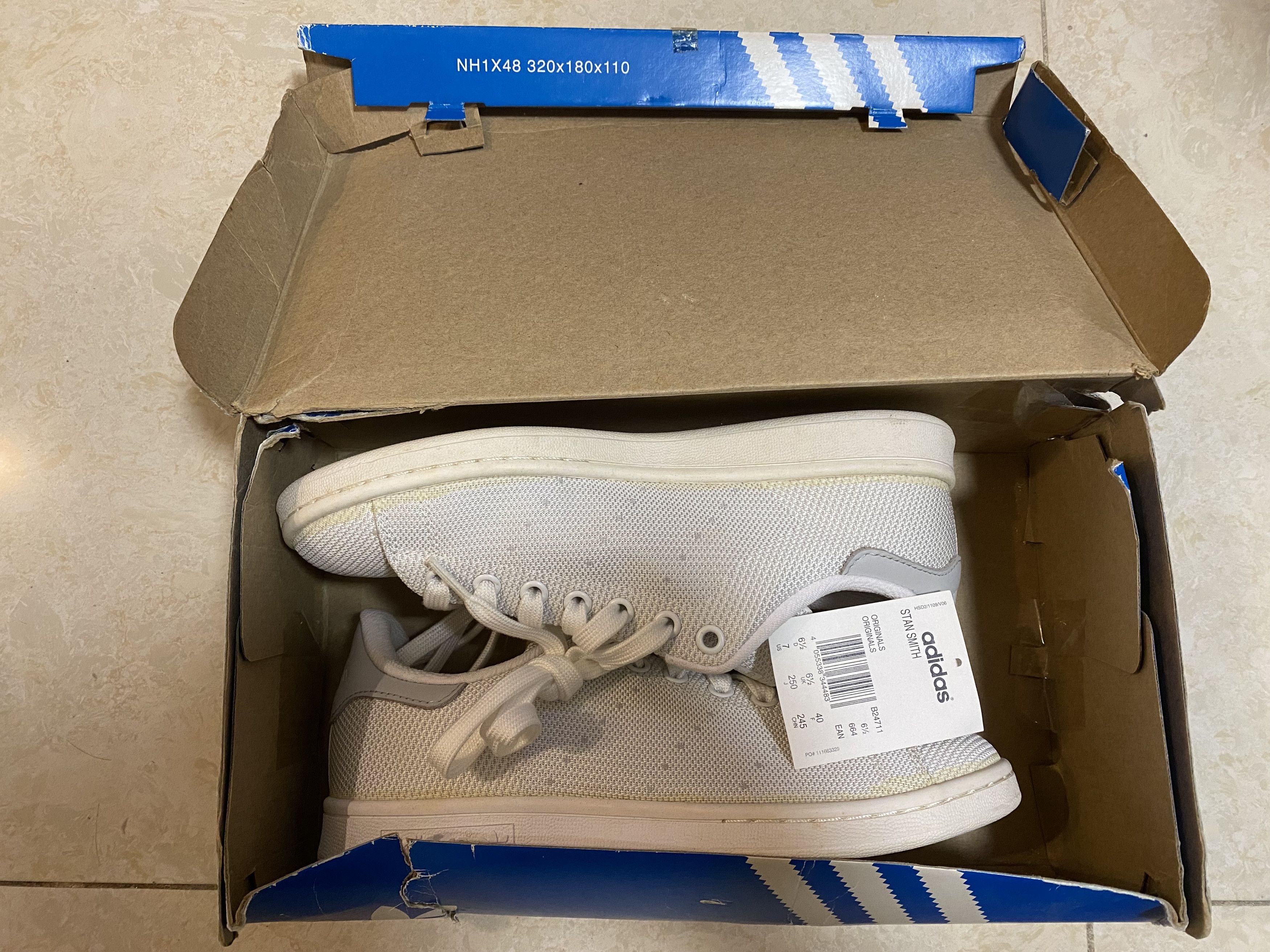Adidas Adidas Stan Smith White and Grey Primeknit Sneakers US7 Size US 7 / EU 40 - 1 Thumbnail