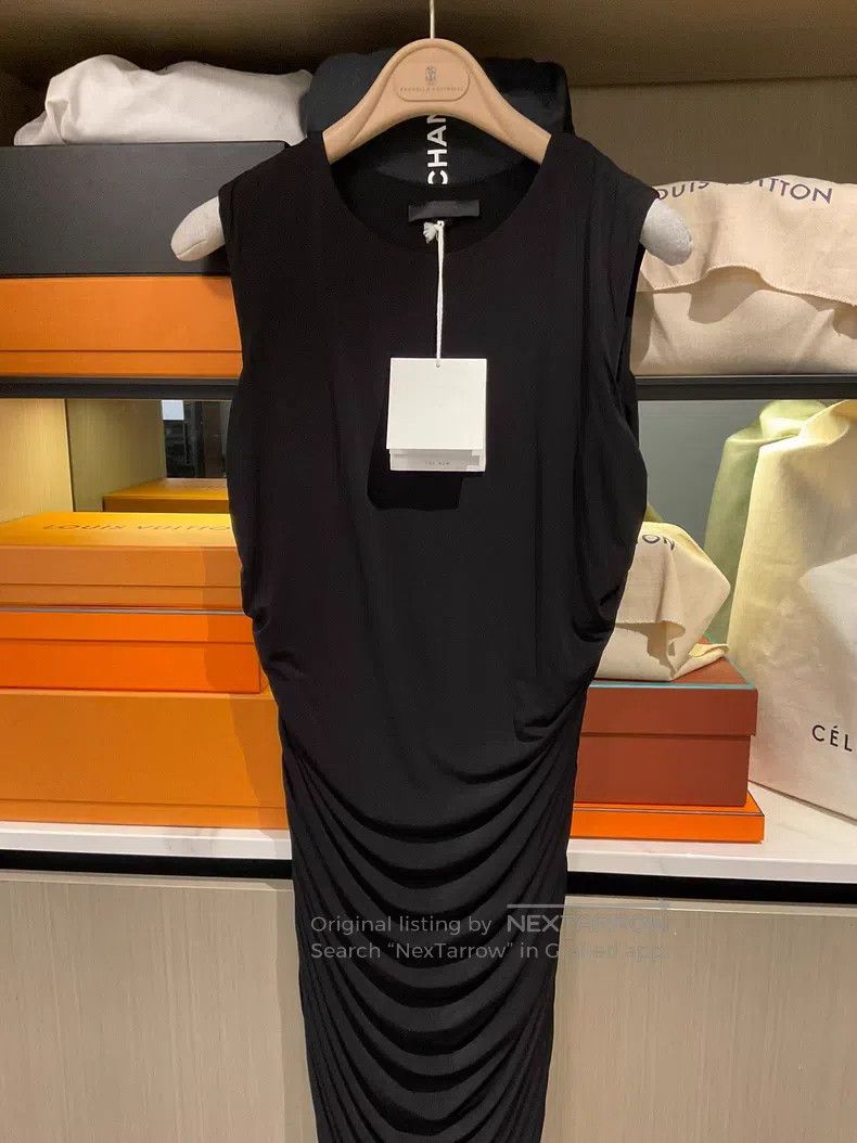 The Row The Row Black pleated slim dress Size L / US 10 / IT 46 - 2 Thumbnail