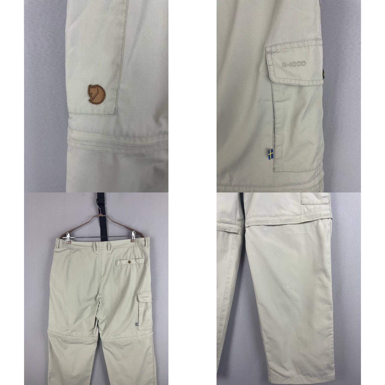 Vintage Fjallraven G1000 Mens Trousers Size 2XL Gray Cotton Belt Loop 2 In 1 Pant Size US 39 - 8 Thumbnail