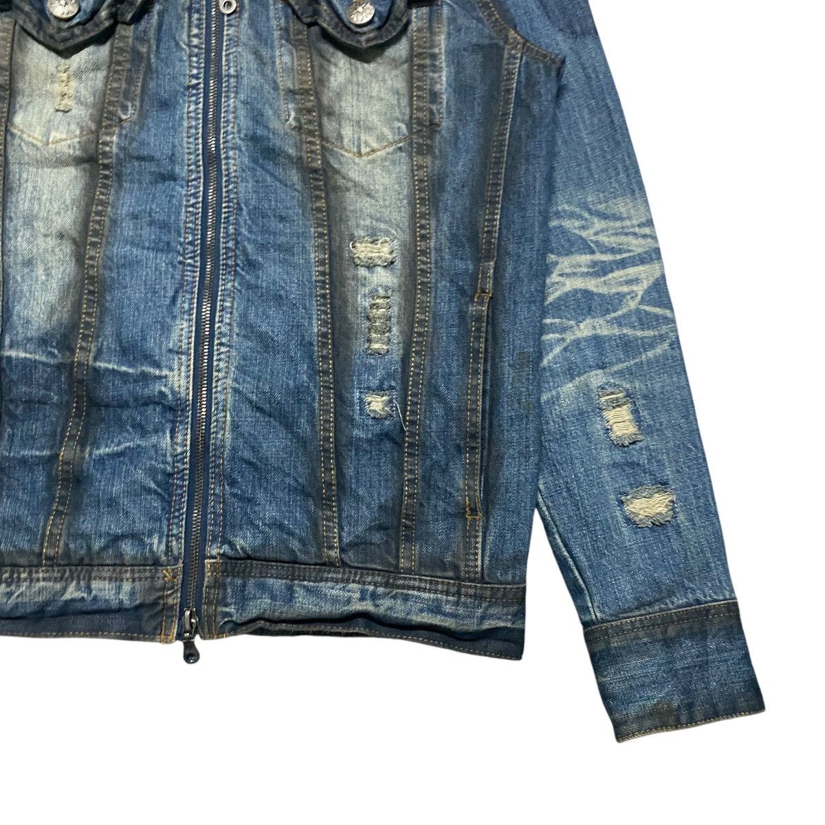 In The Attic IN THE ATTIC Denim Jacket Coated Distressed 'Future Kings' Size US M / EU 48-50 / 2 - 5 Thumbnail
