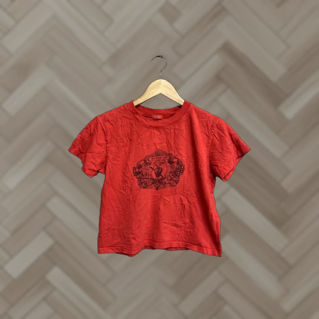 Vintage John Galt Womens Cropped T-shirt Size S Red Mater Dei Cropped T-shirt Womens Size S / US 4 / IT 40 - 1 Thumbnail