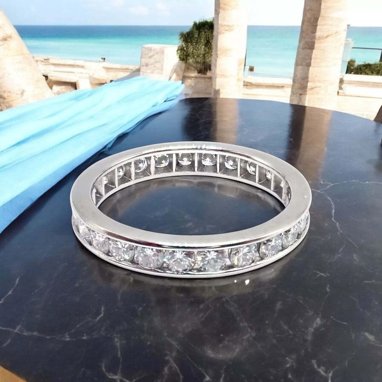 Tiffany & Co. Tiffany & Co Platinum 0.80ct Diamond Eternity 3mm Band Ring Size ONE SIZE - 2 Thumbnail