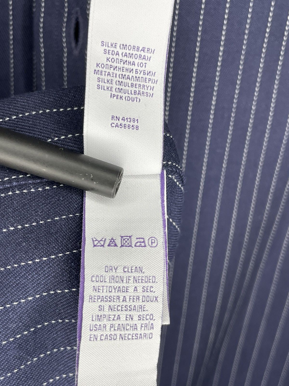 Ralph Lauren Ralph Lauren Purple Label Cotton-Silk Pinstripe Shirt Size US M / EU 48-50 / 2 - 5 Thumbnail