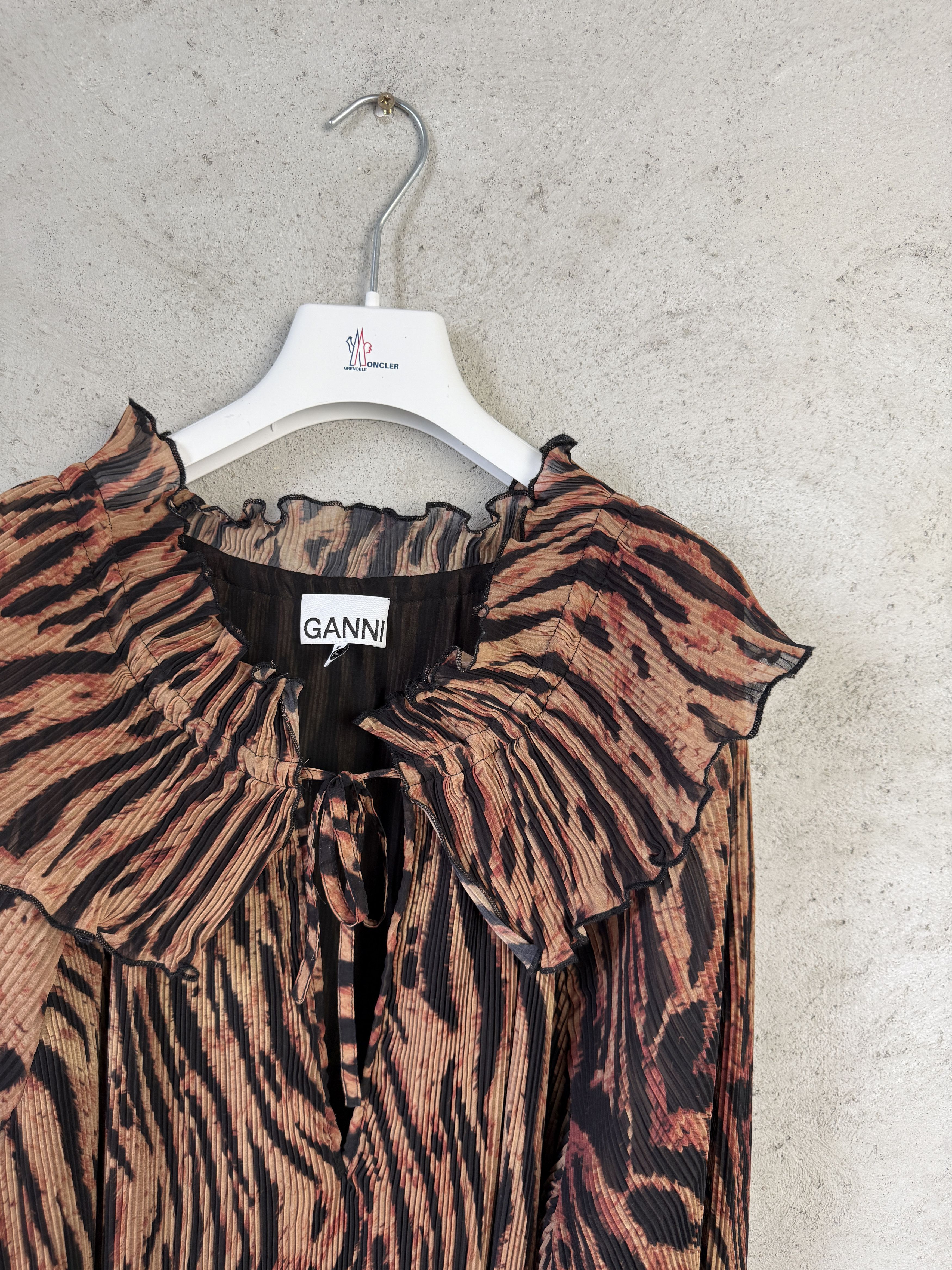 Ganni Ganni Pleated Georgette Dress Tiger's Eye casual formal Size M / US 6-8 / IT 42-44 - 2 Thumbnail