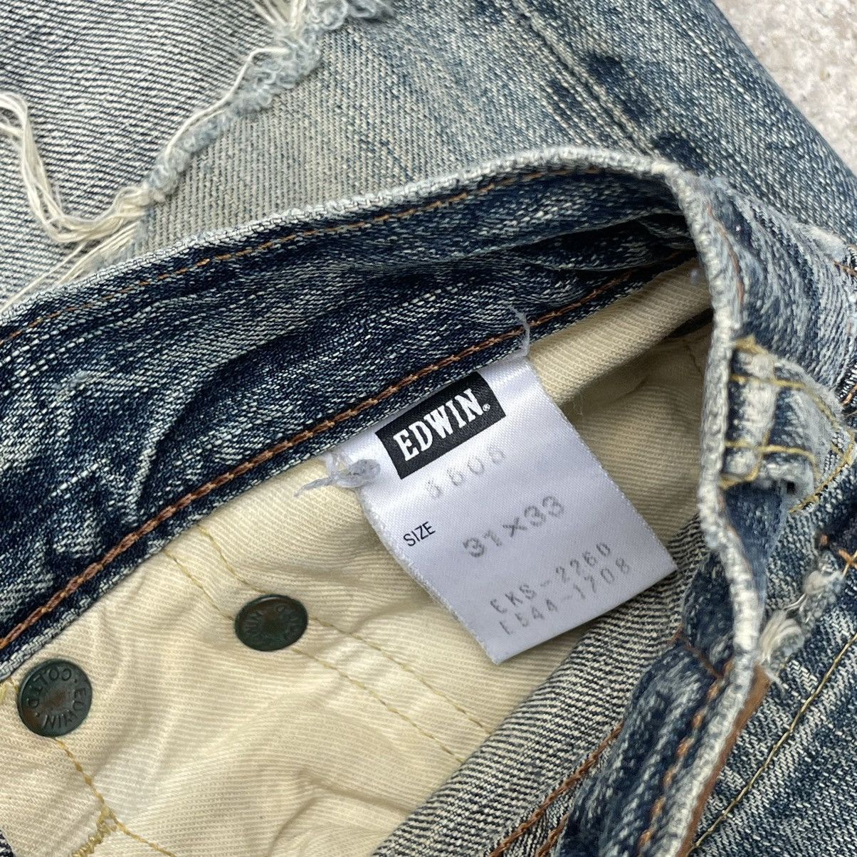 Edwin “EDWIN” 505ZX DISTRESSED REDLINE SELVEDGE DENIM JEAN Size US 31 - 7 Thumbnail