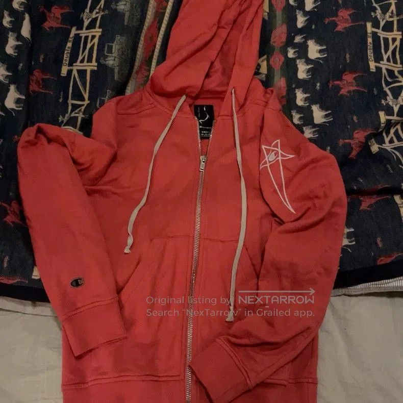 Rick Owens Rick Owens Champion Hoodie in Red Color. Size US S / EU 44-46 / 1 - 1 Thumbnail