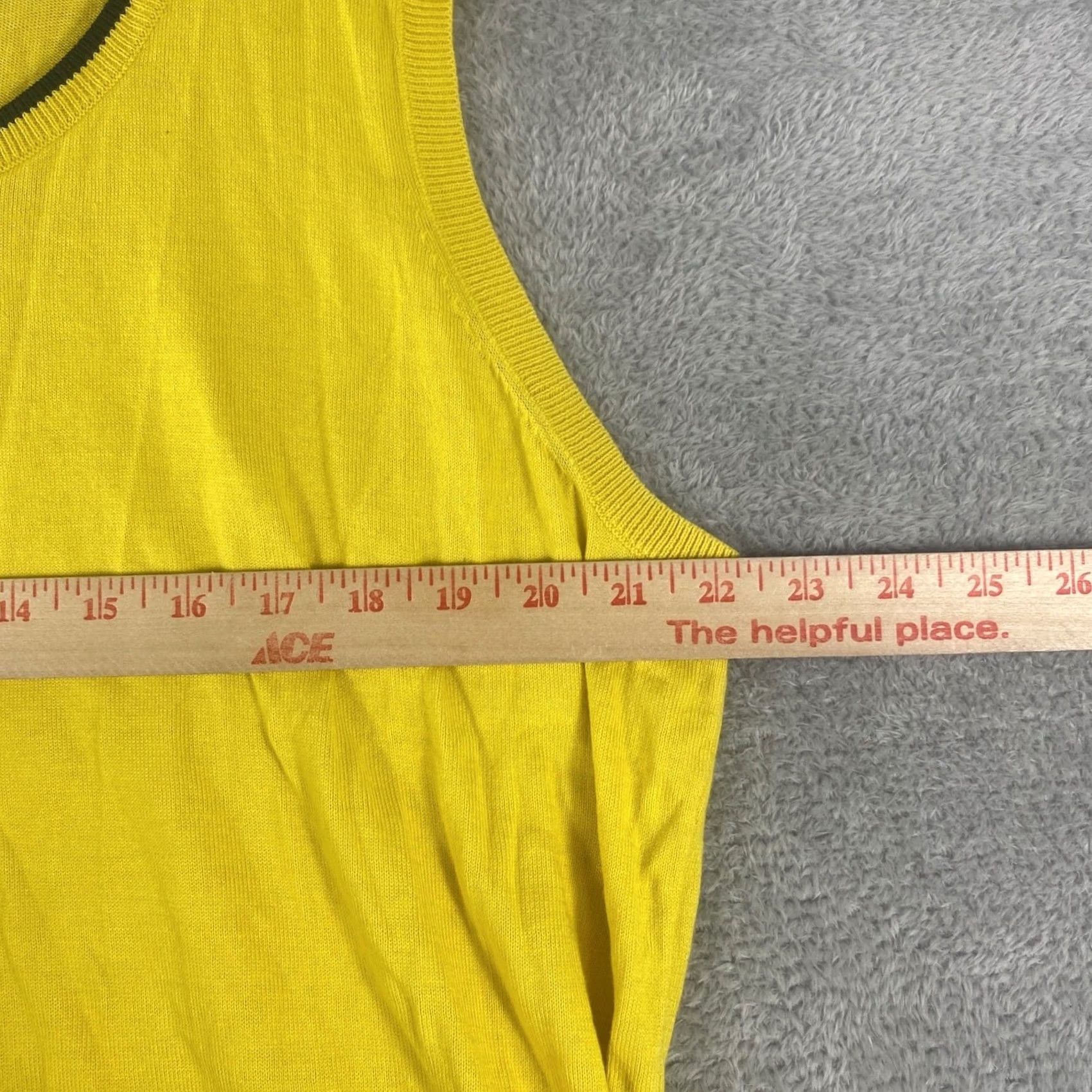 Talbots Talbots Tunic Top Women's Plus 2X Sleeveless Knit Tank Yellow Stripe Trim Round Neck Cap Sleeve Lightweight Breathable Vintage No Size XXL / US 16-18 / IT 52-54 - 5 Thumbnail