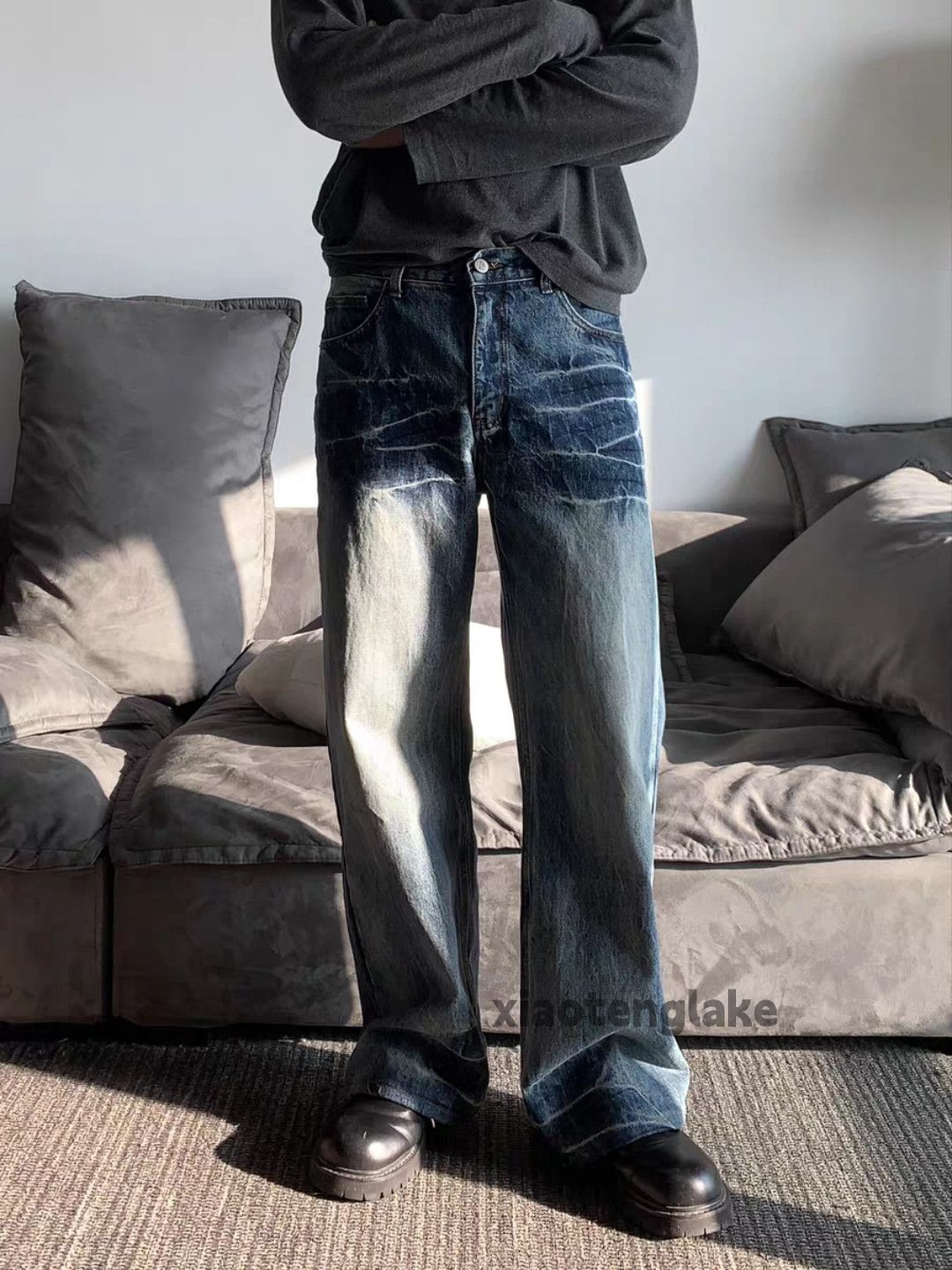 Vintage Utility washed faded loose baggy skate hiphop jeans Size US 30 / EU 46 - 1 Thumbnail