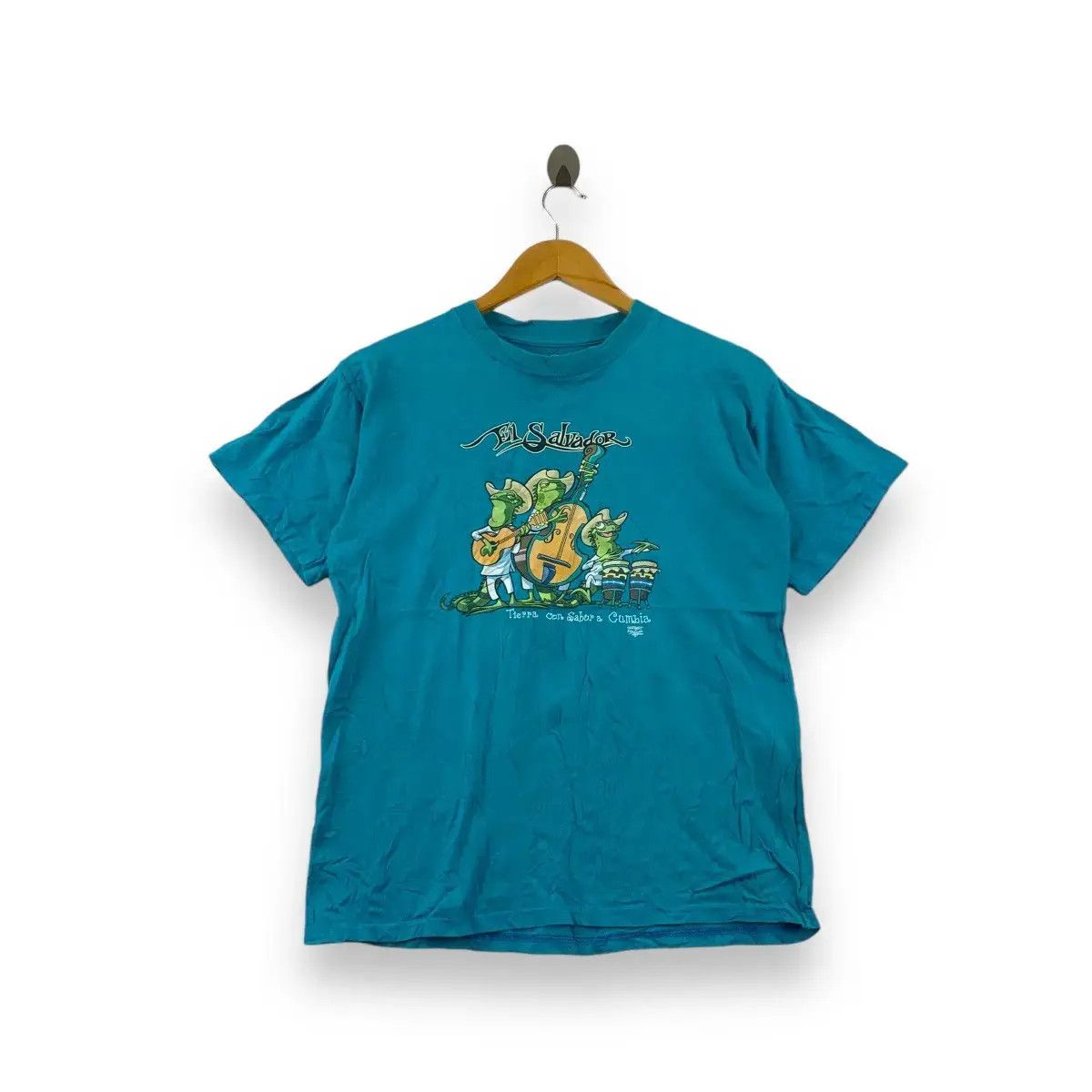 Vintage Vintage EL SALVADOR Tierra Con Sabor A Cumbia Band Tee Shirt Size S / US 4 / IT 40 - 1 Thumbnail