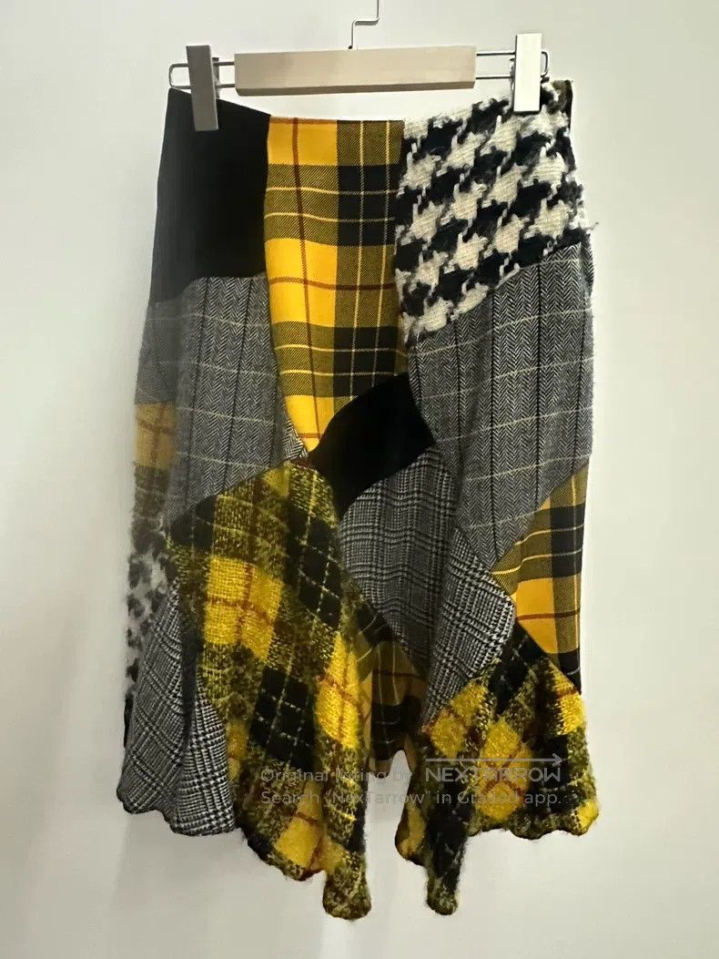 Comme des Garcons Comme Des Garcons size S Wool tartan patchwork fish tail s Size 23" - 2 Thumbnail