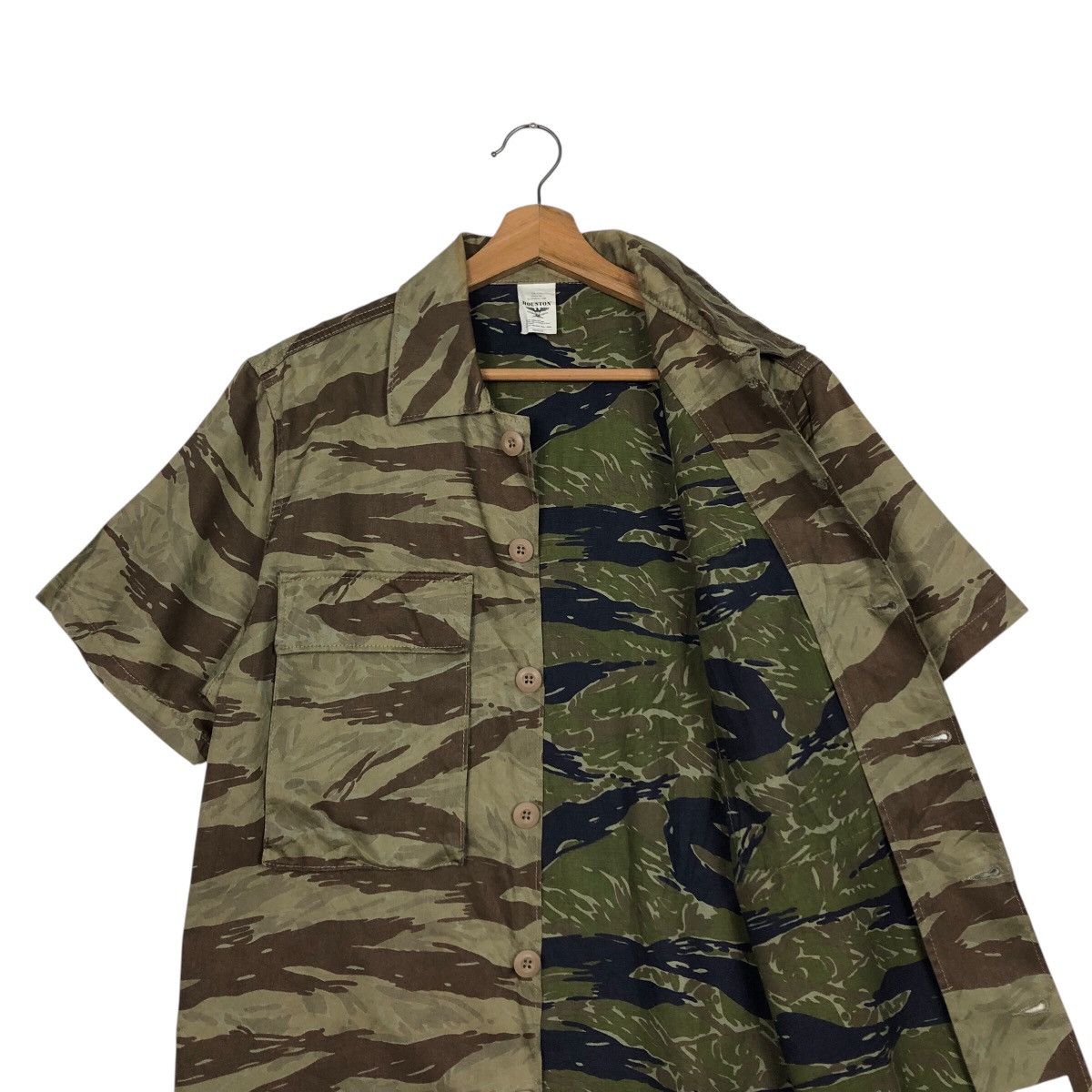 Vintage 📌Vintage Tiger Striped Camouflage Shirt Houstan Usa Size US M / EU 48-50 / 2 - 13 Thumbnail