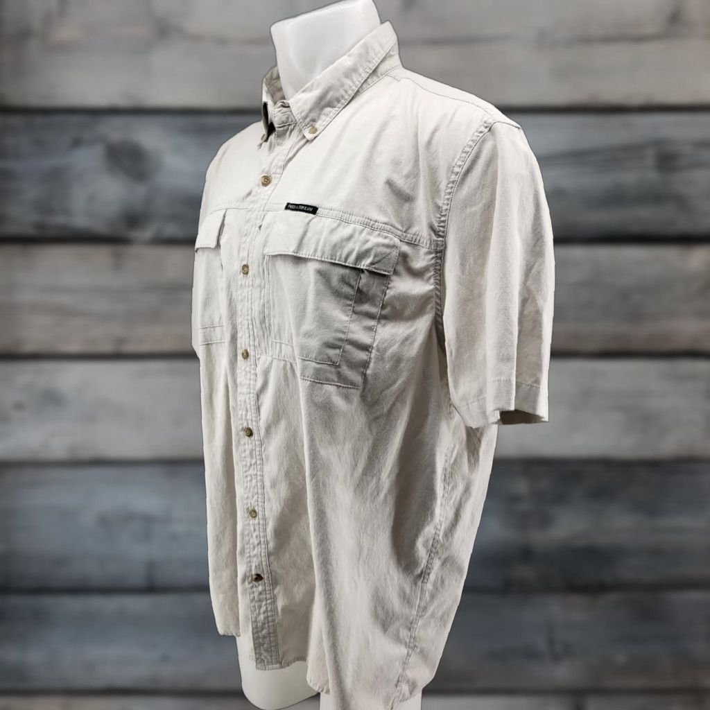 Vintage Field & Stream Fishing Button Down Shirt Light Khaki Men's XXL Size Khaki Button-Up Casual Breathing Short Sleeve 2XL Mens Size US XXL / EU 58 / 5 - 1 Thumbnail