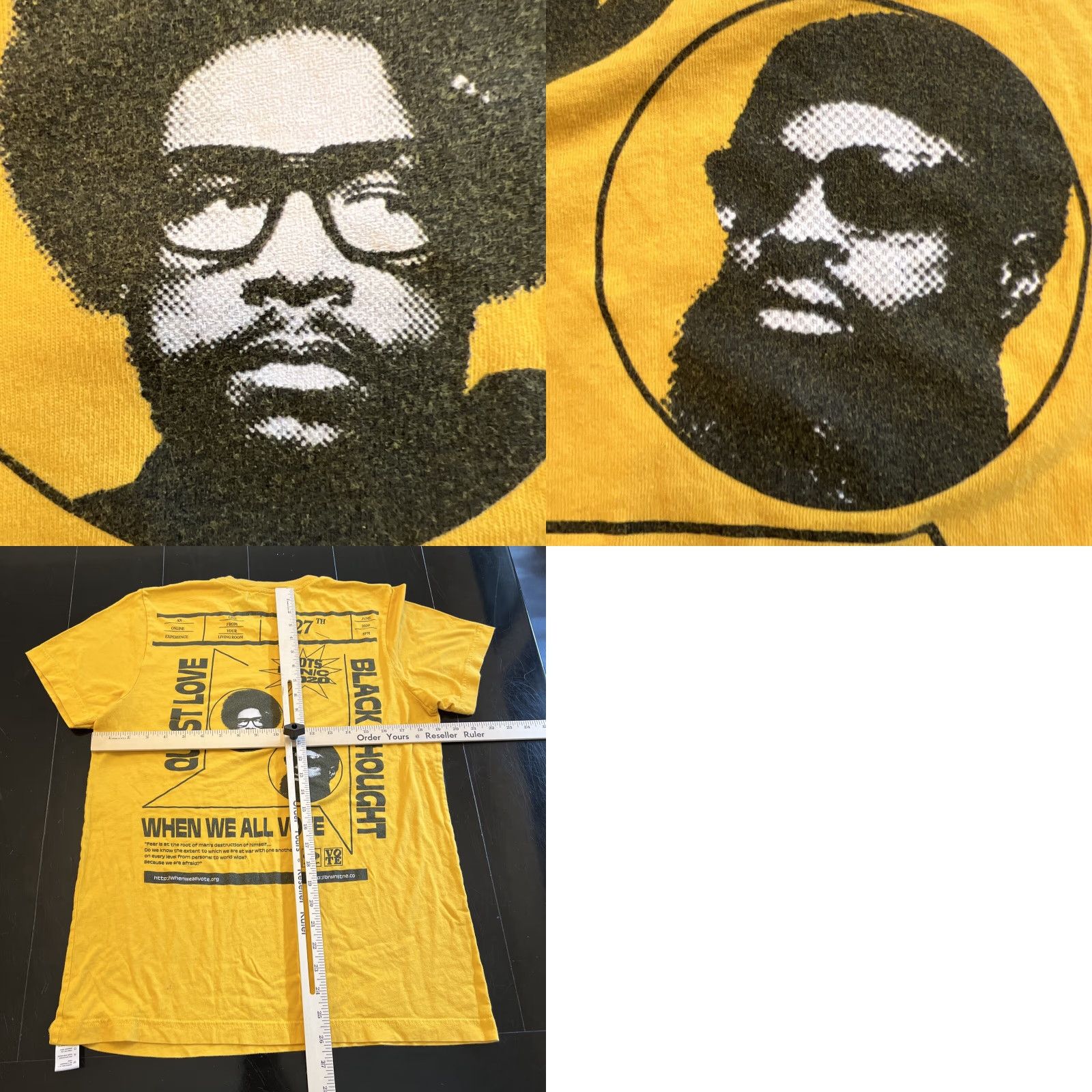 Roots Brownstone X The ROOTS QuestLove X Michelle Obama PICNIC 2020 Women’s Shirt XL Yellow Short Sleeve Crew Neck T-Shirt 100% Cotton Regular Women Size XL / US 12-14 / IT 48-50 - 8 Thumbnail