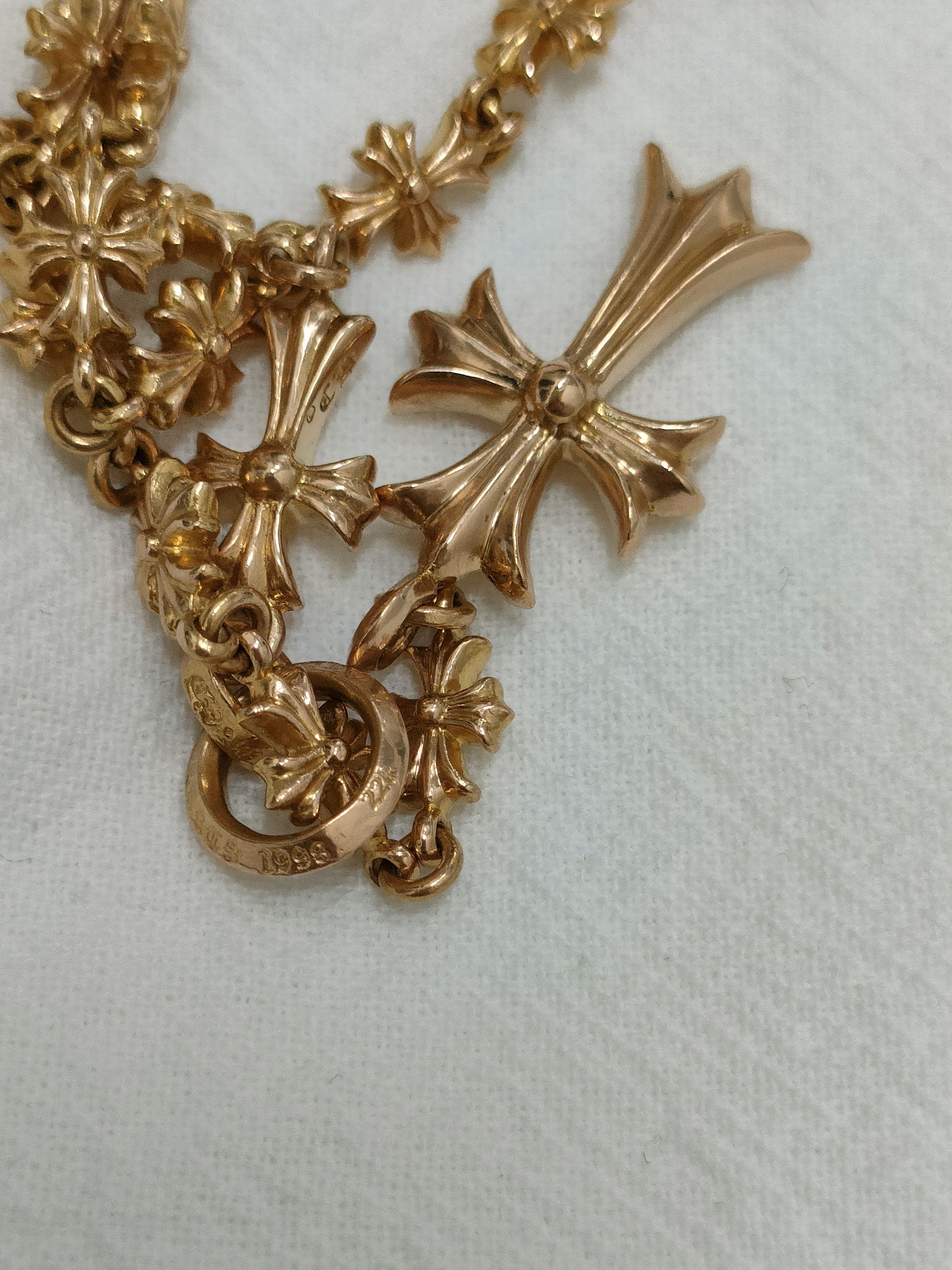 Chrome Hearts Chrome Hearts 22K Gold Tiny E Chokechain Necklace Size ONE SIZE - 14 Thumbnail