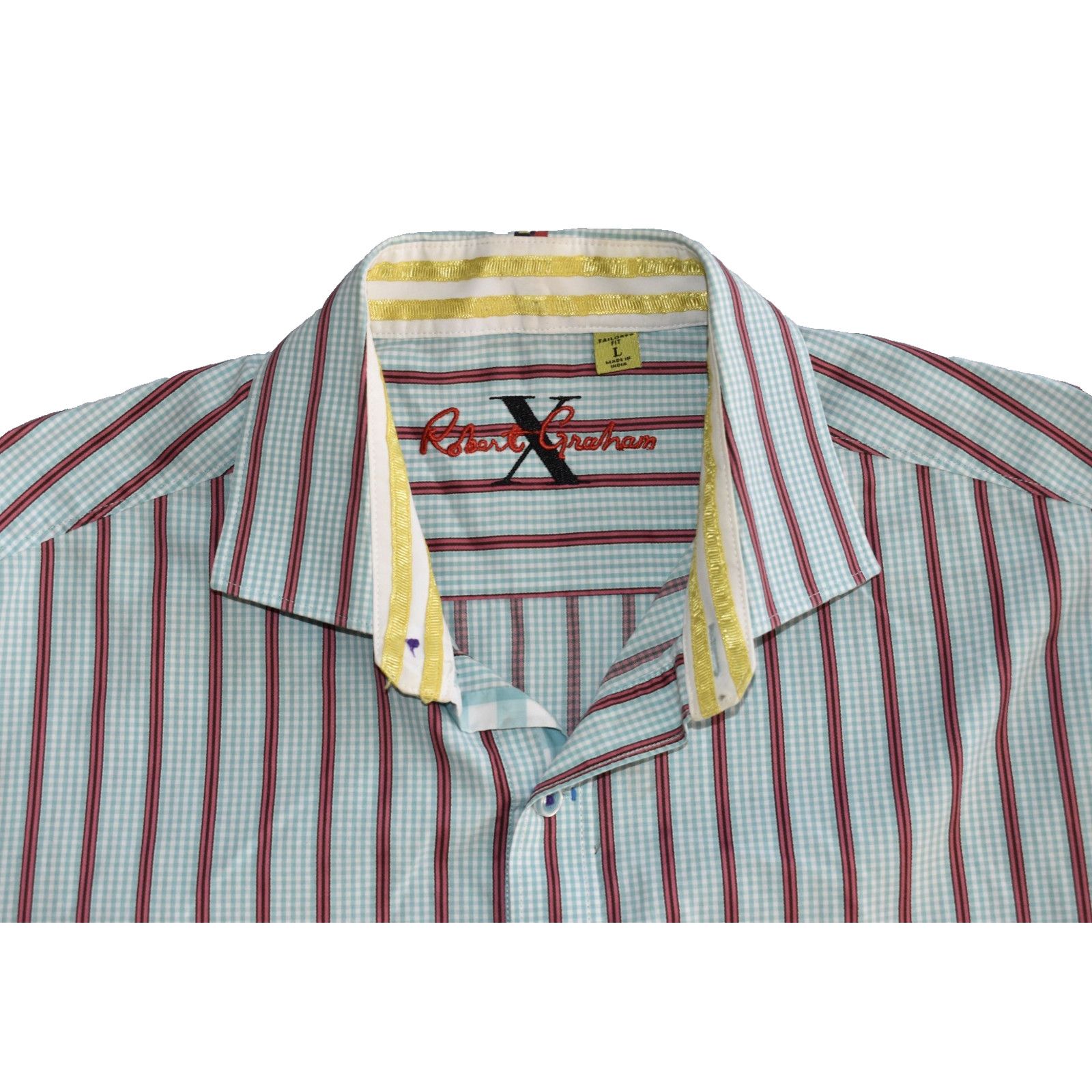 Robert Graham ROBERT GRAHAM X Striped Long Sleeve Tailored Fit Shirt Sz L Size US L / EU 52-54 / 3 - 3 Thumbnail