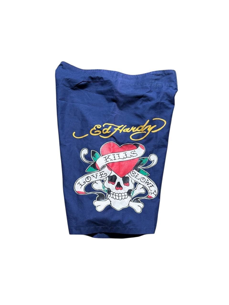 Ed Hardy Ed Hardy by Christian Audiger Nylon Baggy Shorts Y2K Size US 32 / EU 48 - 5 Thumbnail