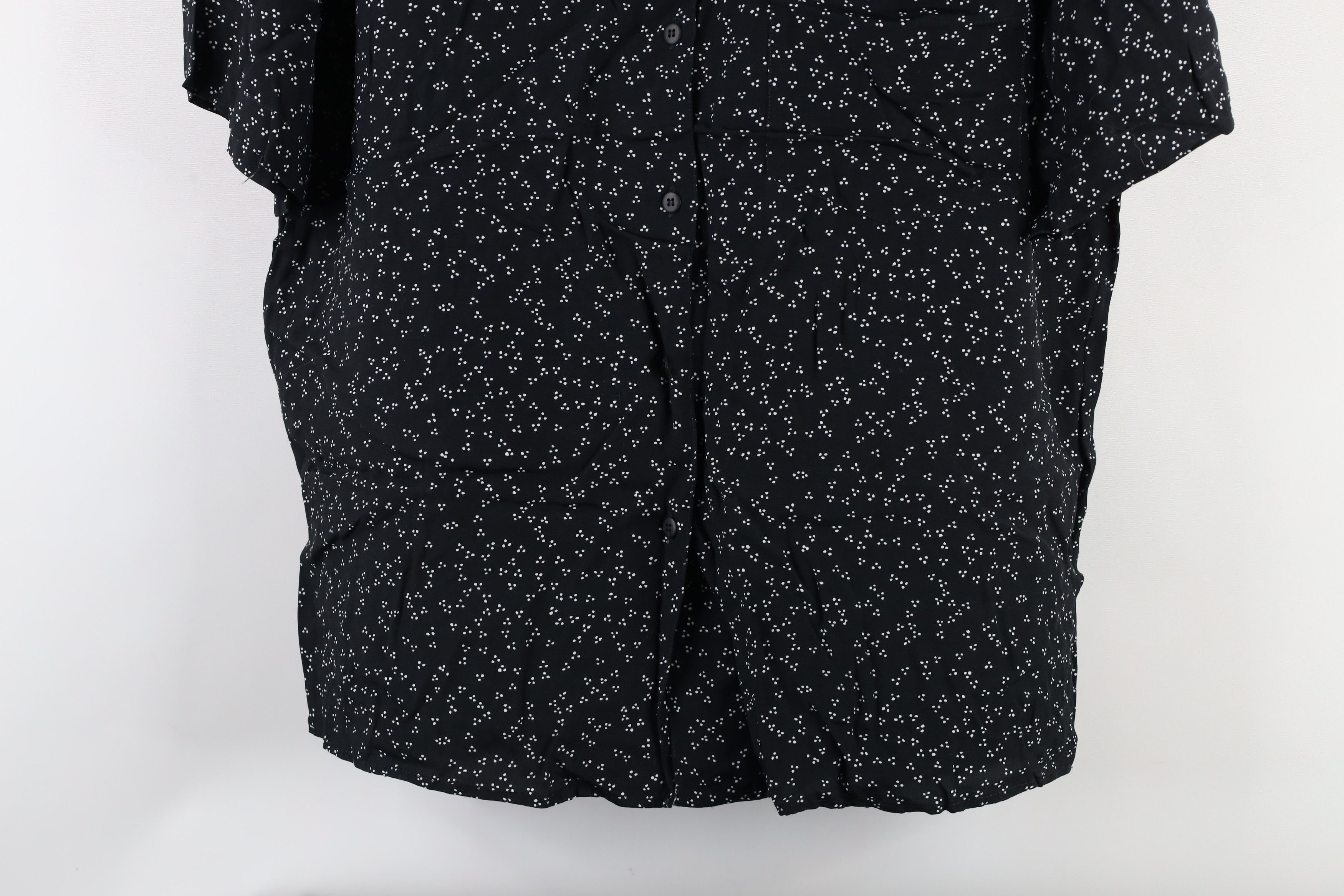 Esprit × Vintage Vintage 90s Esprit Rayon Looped Collar Button Shirt Black Size L / US 10 / IT 46 - 3 Thumbnail
