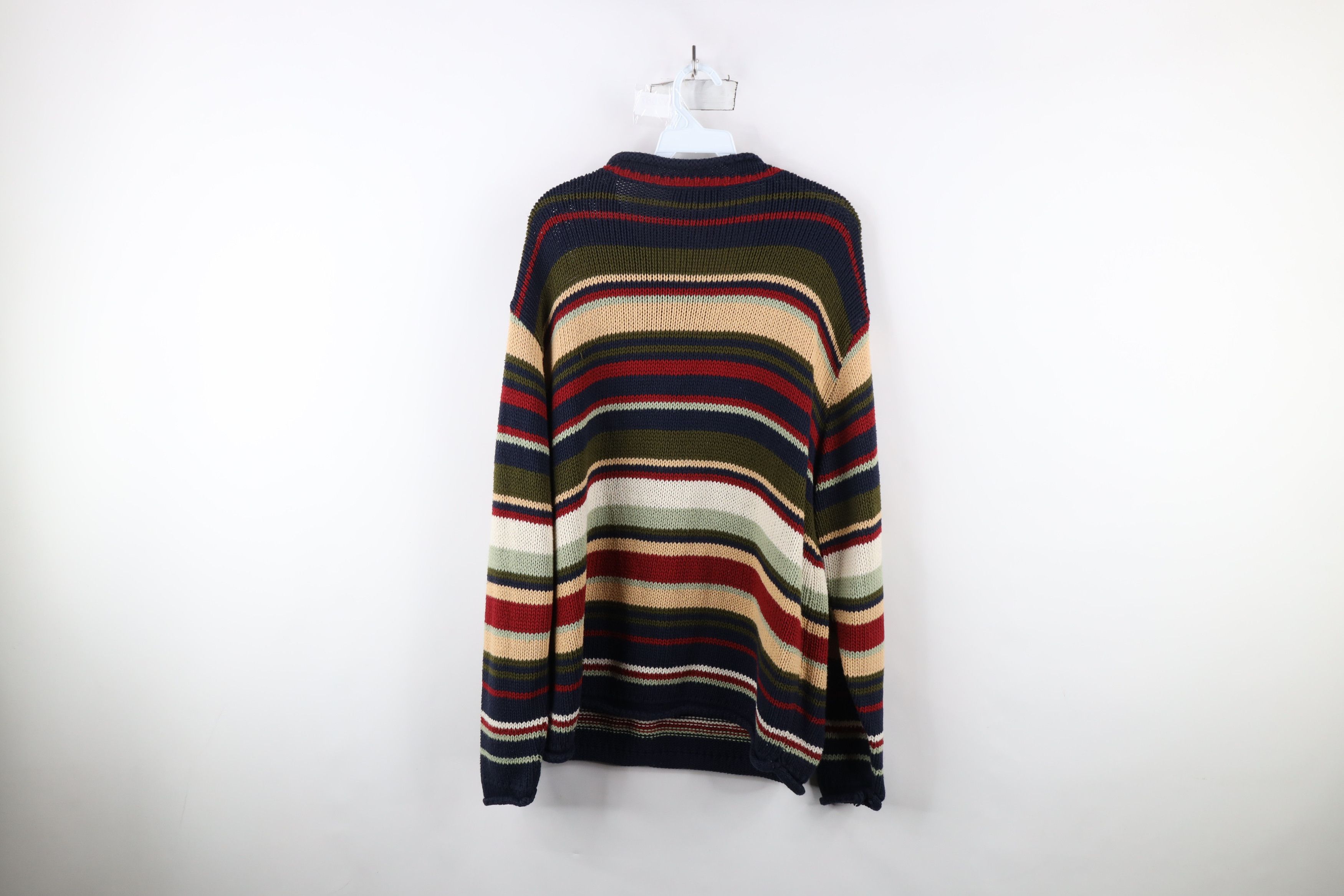 Vintage Vintage 90s Streetwear Striped Marled Knit Sweater USA Size 3XL / US 20-22 - 10 Thumbnail