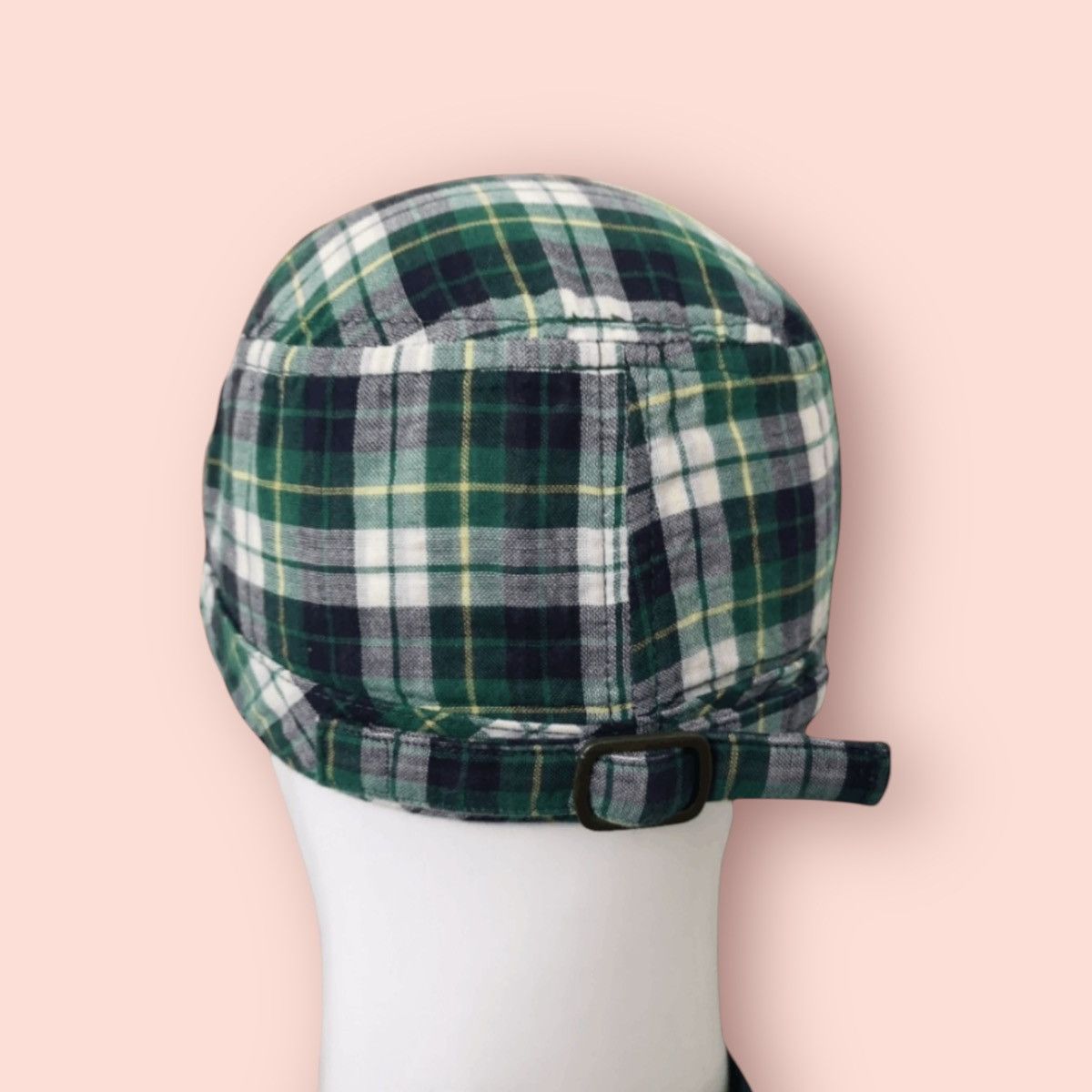 Japanese Brand VINTAGE UNIQLO GREEN PLAID ARMY CADET HAT Size ONE SIZE - 5 Thumbnail