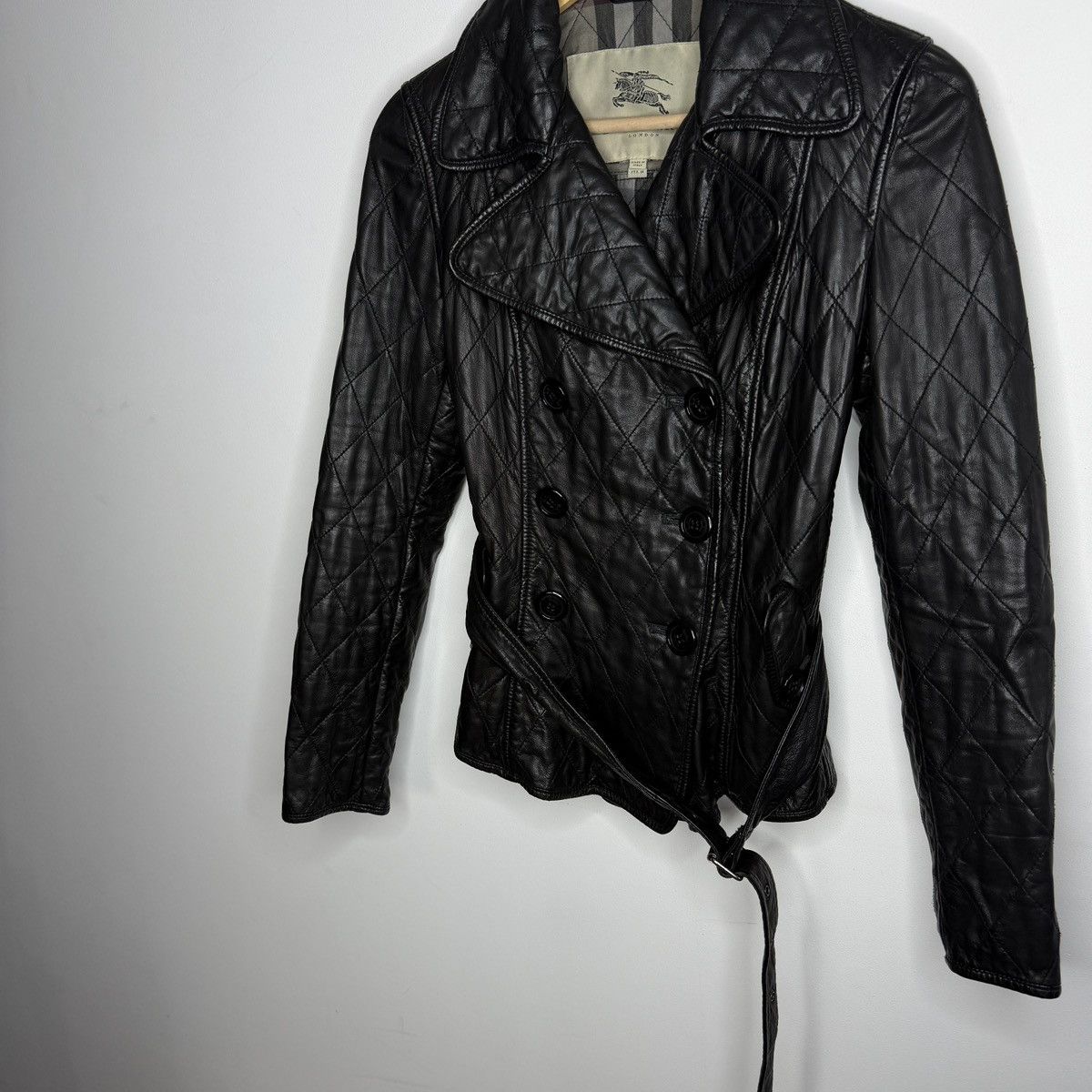 Burberry Burberry Leather Jacket Coat Quilted Belted Double Breasted Size M / US 6-8 / IT 42-44 - 2 Thumbnail