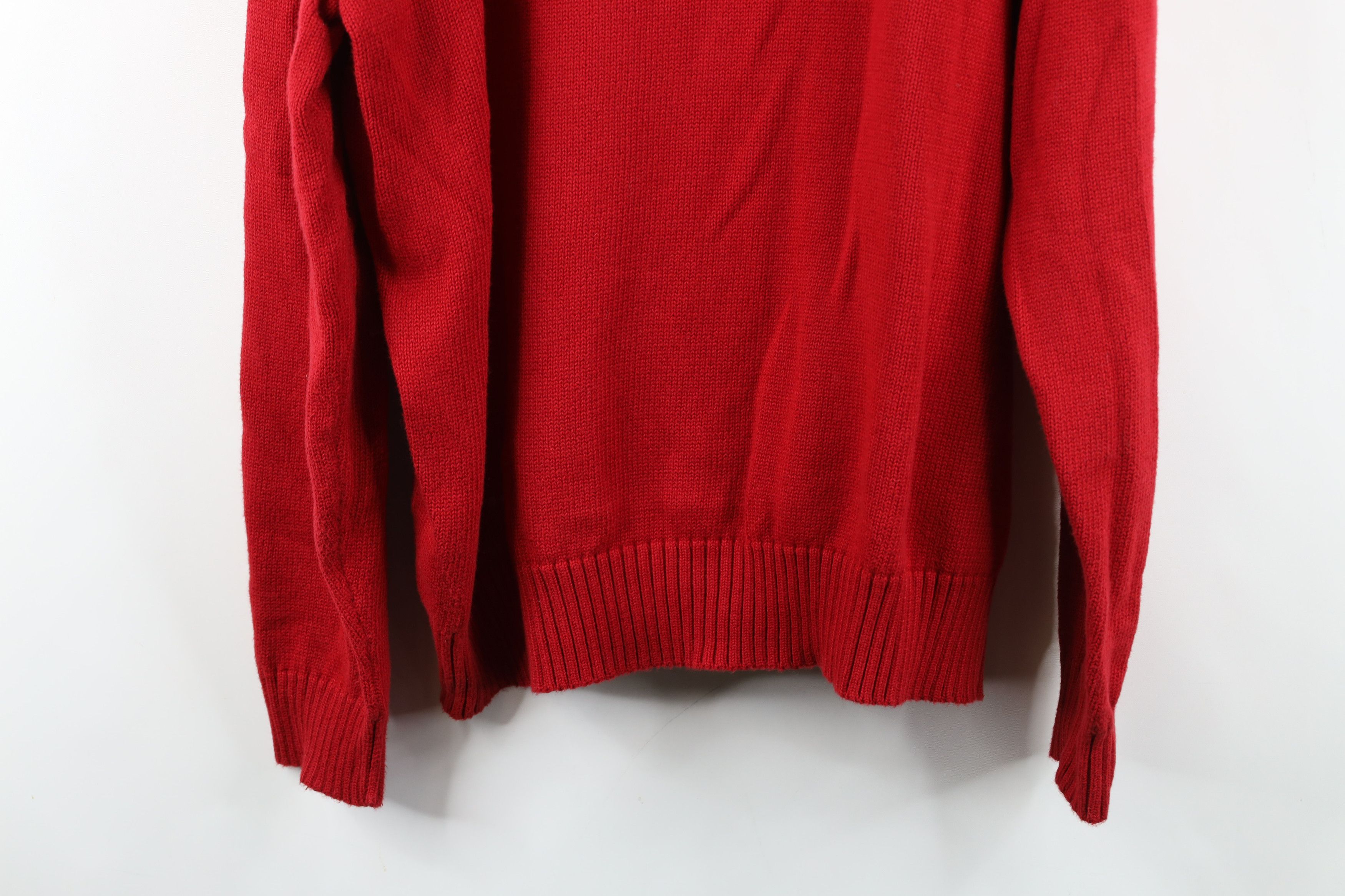 Ralph Lauren Vintage 90s Ralph Lauren Ribbed Knit Half Zip Sweater Red Size US XL / EU 56 / 4 - 13 Thumbnail