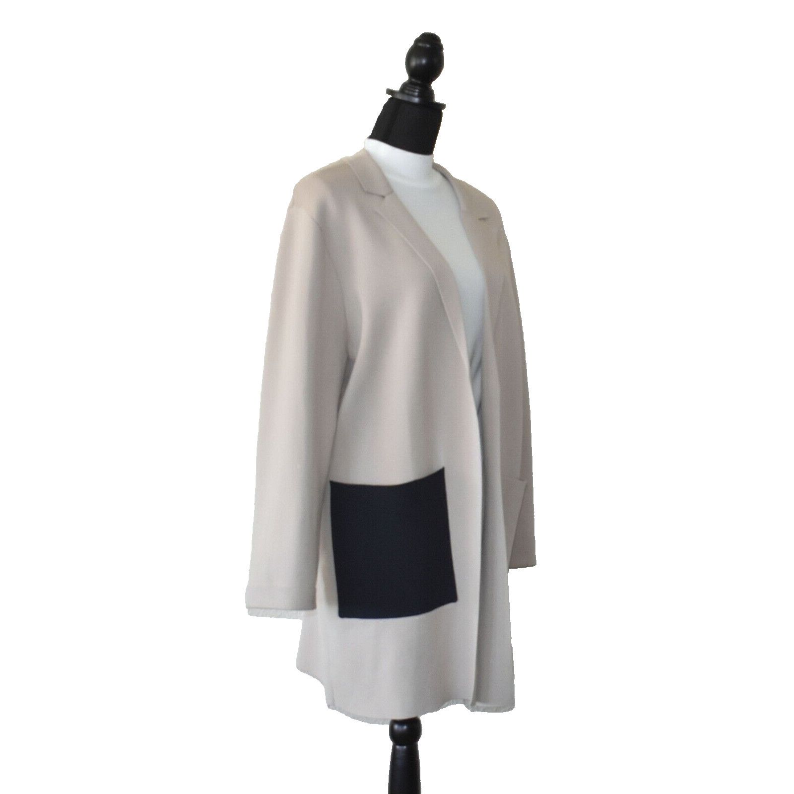 Cos COS Nude Knit Colorblock Pockets Open Front Blazer Jacket M Size M / US 6-8 / IT 42-44 - 2 Thumbnail