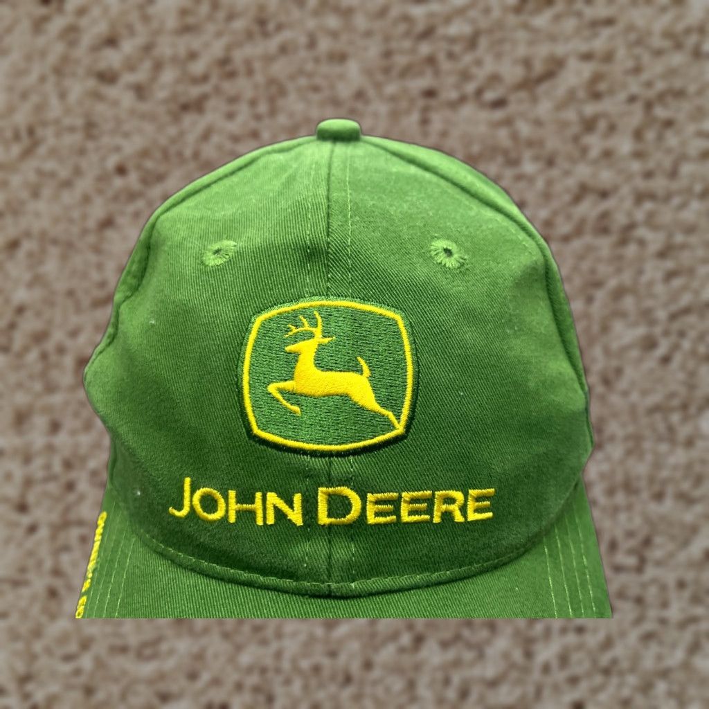 John Deere John Deere Hat Cap Adjustable Green 100% Cotton Adult Mens Baseball Cap Outdoor Agriculture Farm Equipment Twill Cap Size ONE SIZE - 1 Thumbnail