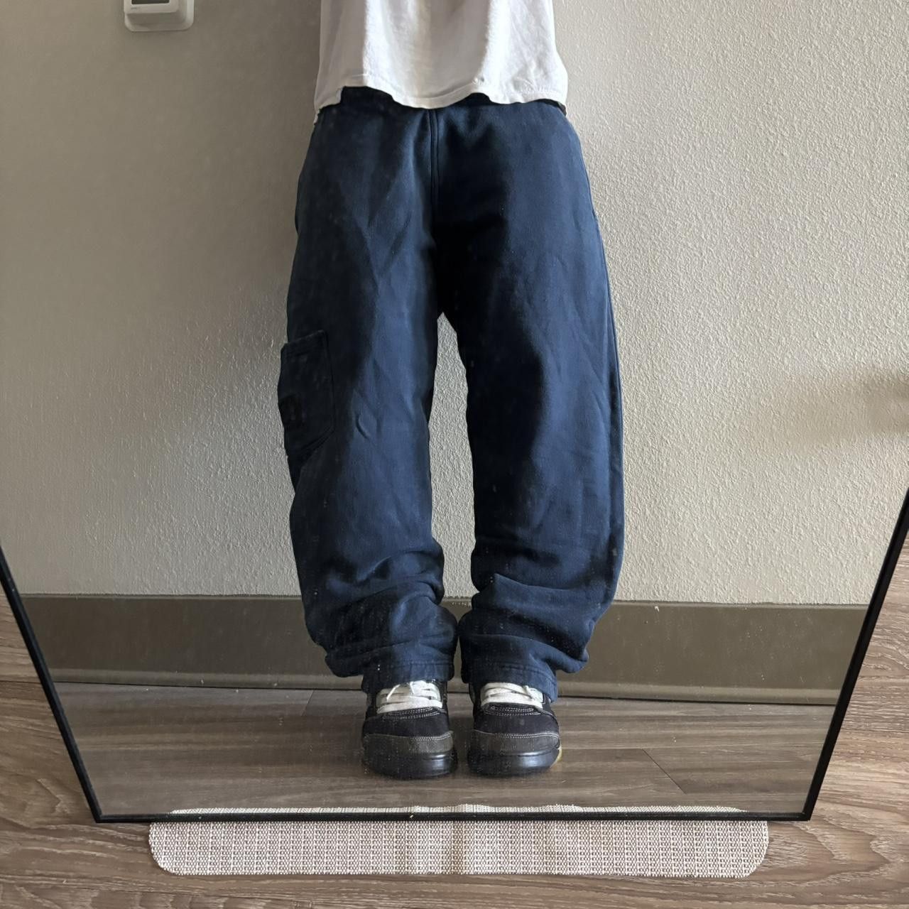 Vintage Crazy Vintage 90s Navy Blue Essential Cargo Sweatpants! Fits L Size US 34 / EU 50 - 1 Thumbnail