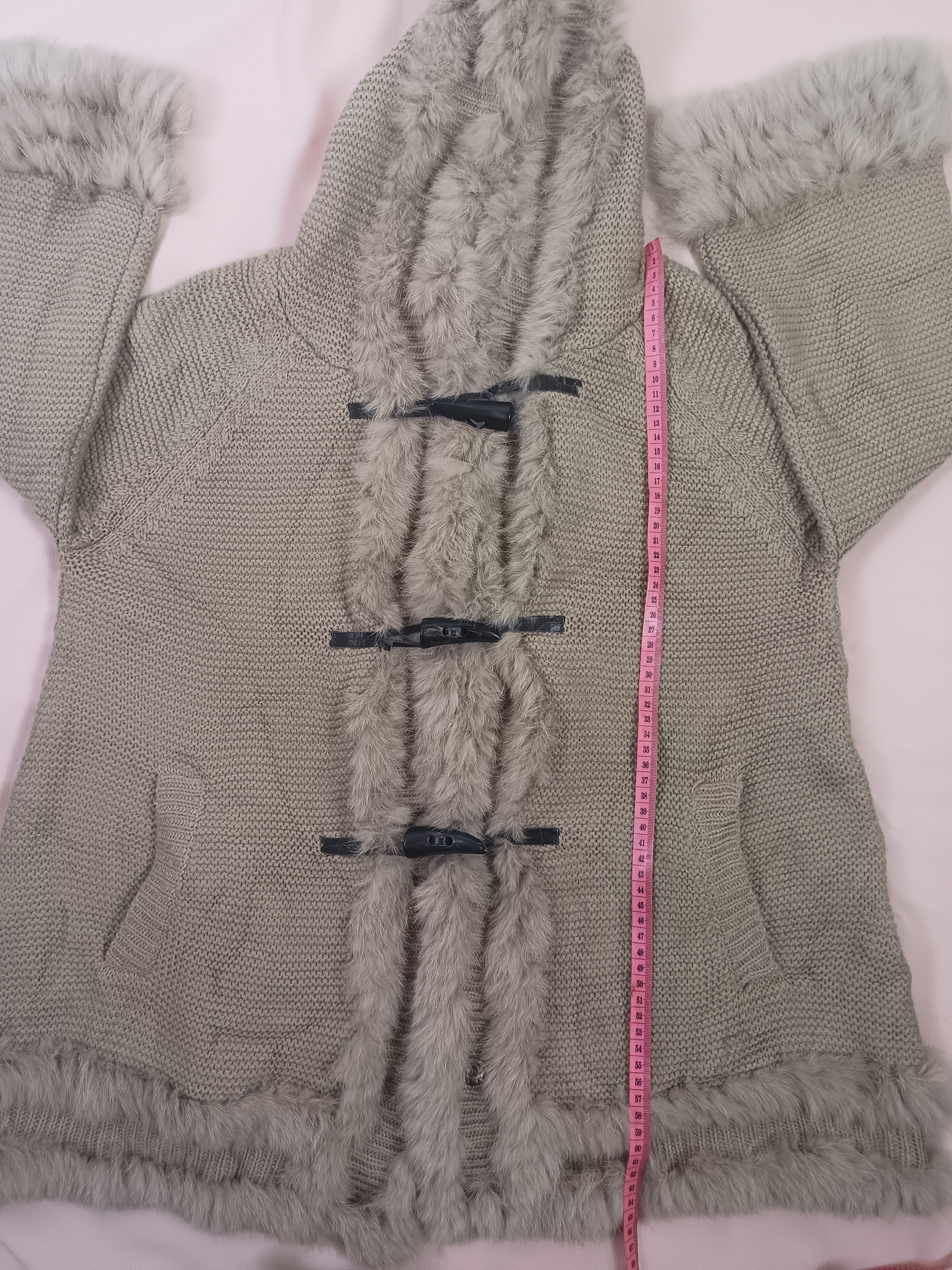 Designer × Japanese Brand VICKY Faux Fur Knit Toggle Jacket Size L / US 10 / IT 46 - 6 Thumbnail