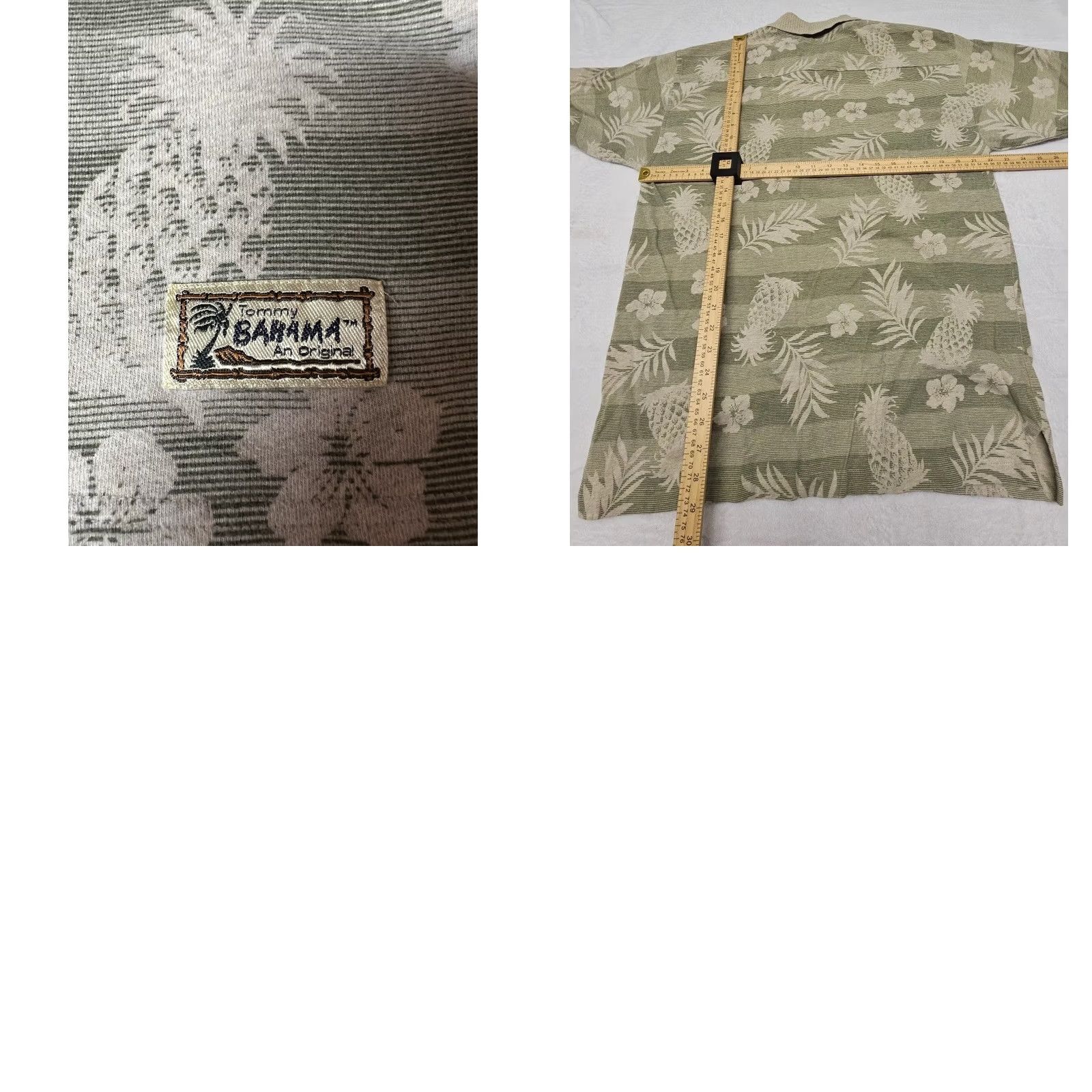 Tommy Bahama Tommy Bahama Shirt Tropical Pineapple Palm Leaves Green Medium Short Sleeve Button-Up Collared Knit Cotton Size US M / EU 48-50 / 2 - 8 Thumbnail