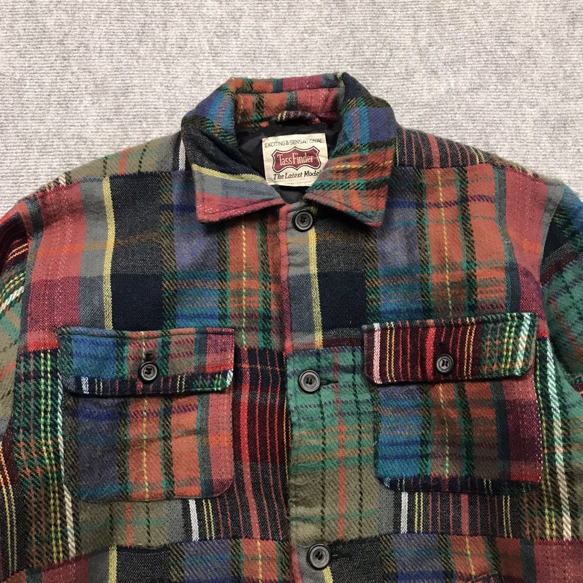 Designer × Flannel × Japanese Brand FLANNEL TASSFINDER DESIGN PATCHWORK BUTTON FLEECE JACKET Size US L / EU 52-54 / 3 - 3 Thumbnail