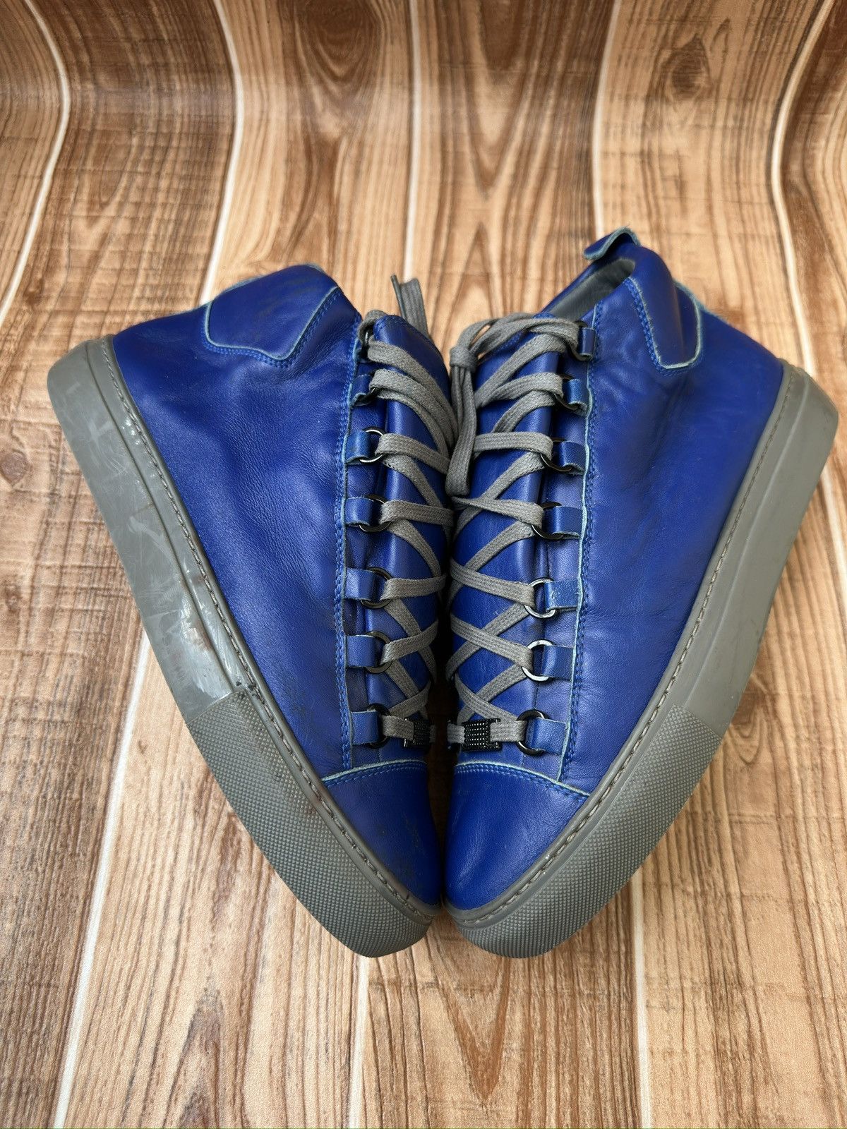 Balenciaga Balenciaga Arena Blue Leather Hightops Size US 7 / EU 40 - 5 Thumbnail