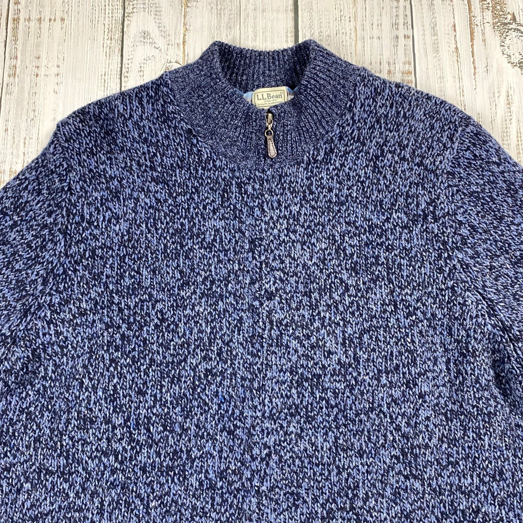 Vintage VINTAGE LL BEAN Classic Lambswool Sweater Full Zip Flannel Lined Blue Size XLT Tall Men/Adult Men's Long Sleeve Moisture? (oops) Size US XL / EU 56 / 4 - 2 Thumbnail