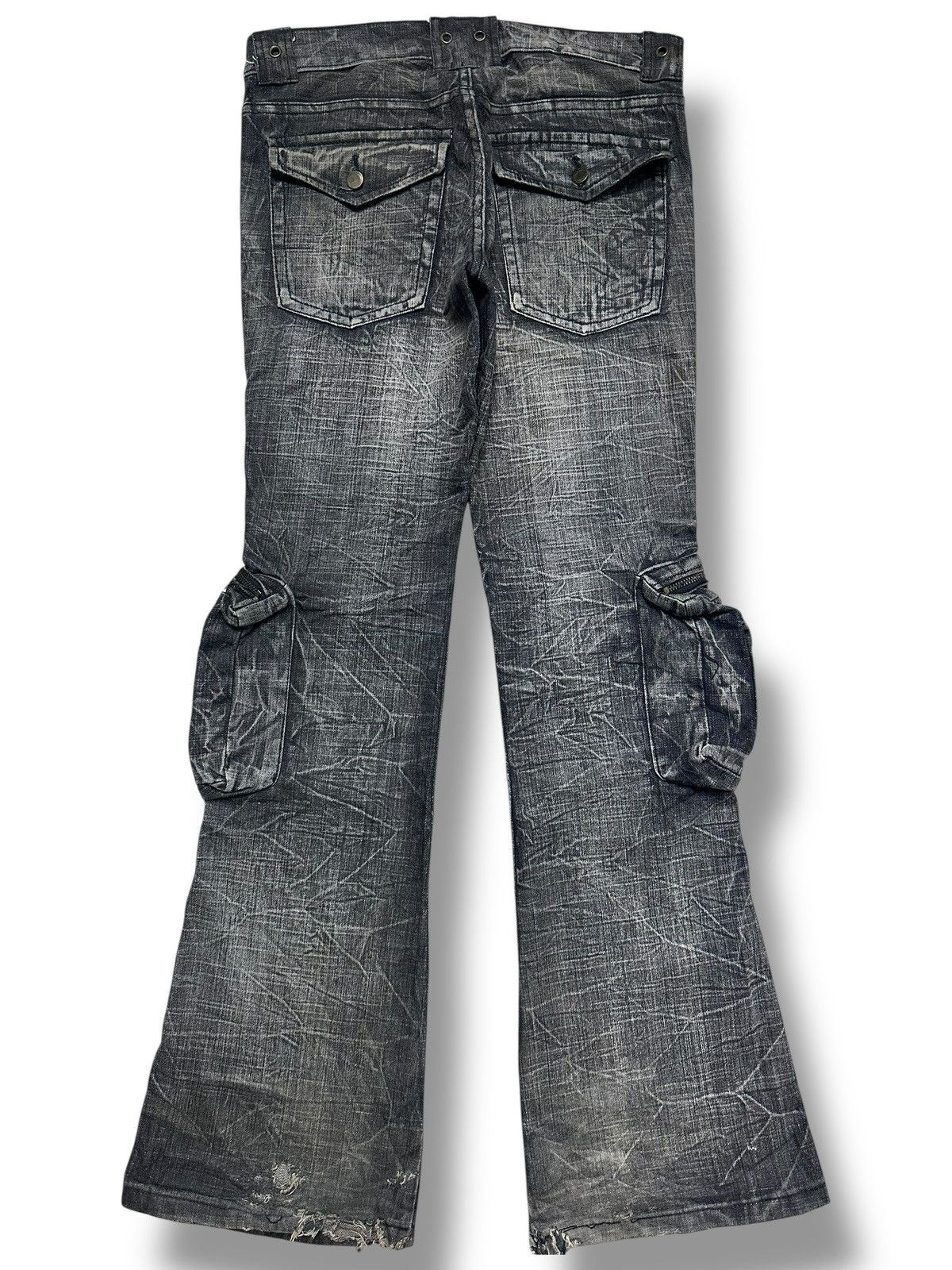 Vintage K.U.I. Cargo Jeans | Rare Japanese Streetwear | Flared Faded Size US 34 / EU 50 - 6 Thumbnail