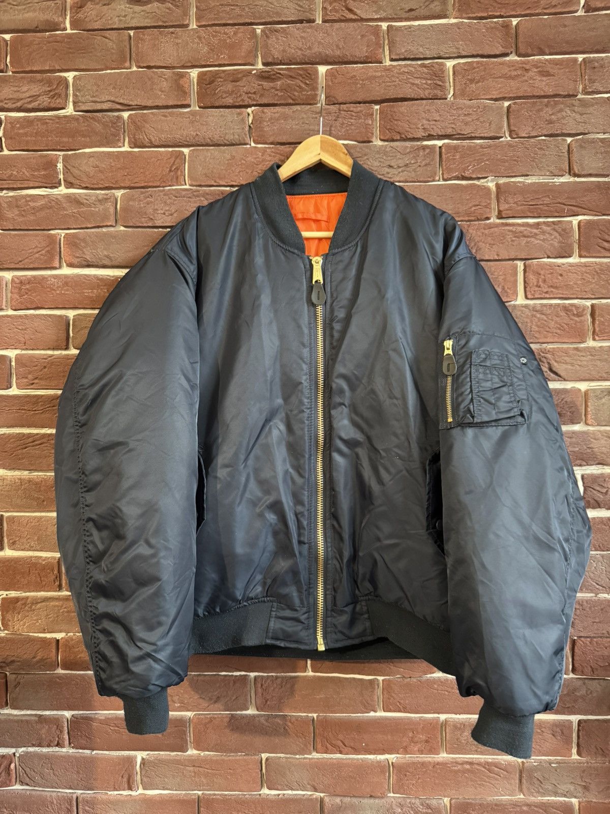 Vintage Ma1 Flyer Navy Vintage Bomber Alpha XXL Jacket Oversize Size US XXL / EU 58 / 5 - 1 Thumbnail