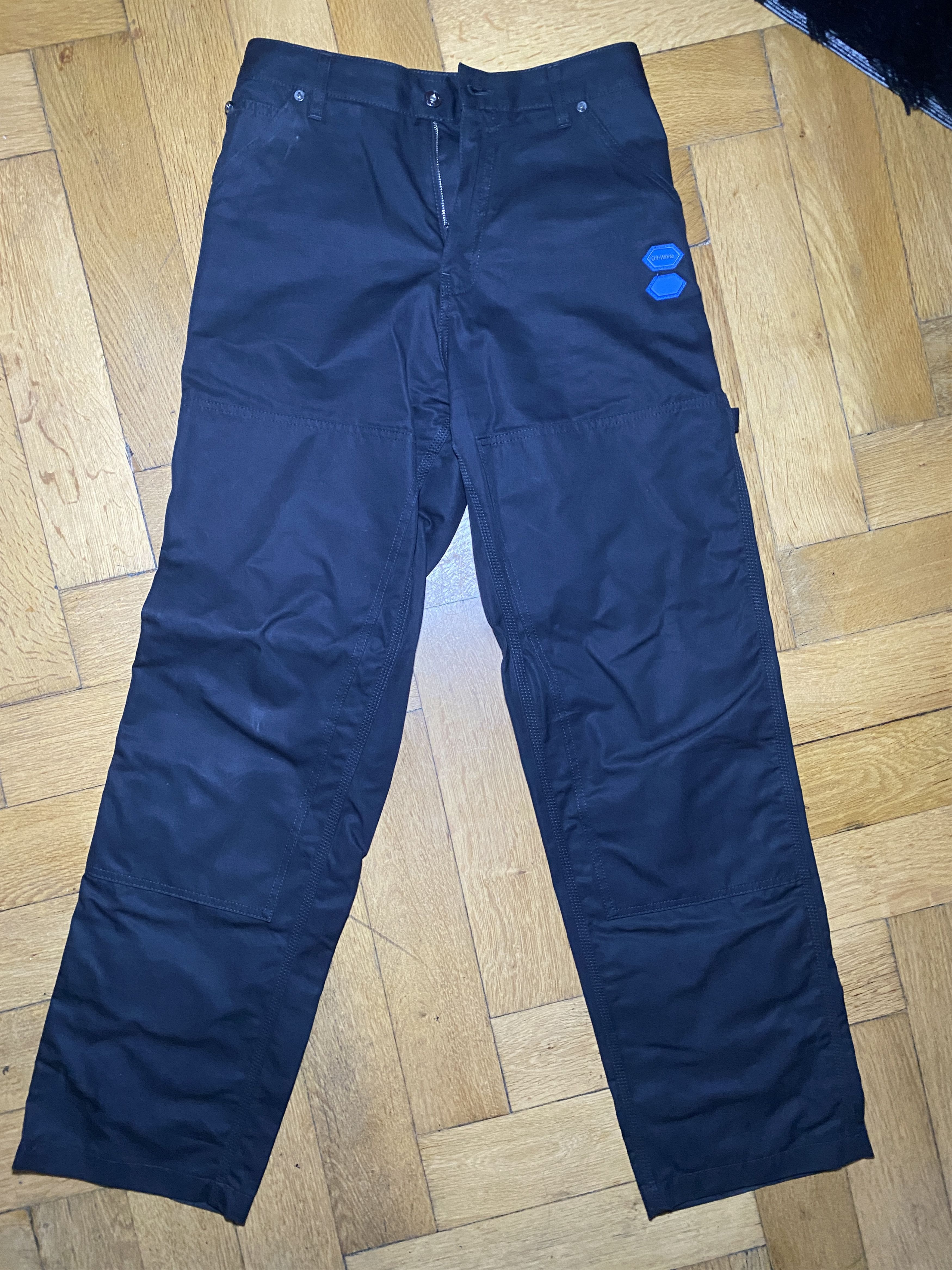 Off-White Off White Logo Carpenter Jeans Black Size US 27 - 1 Thumbnail