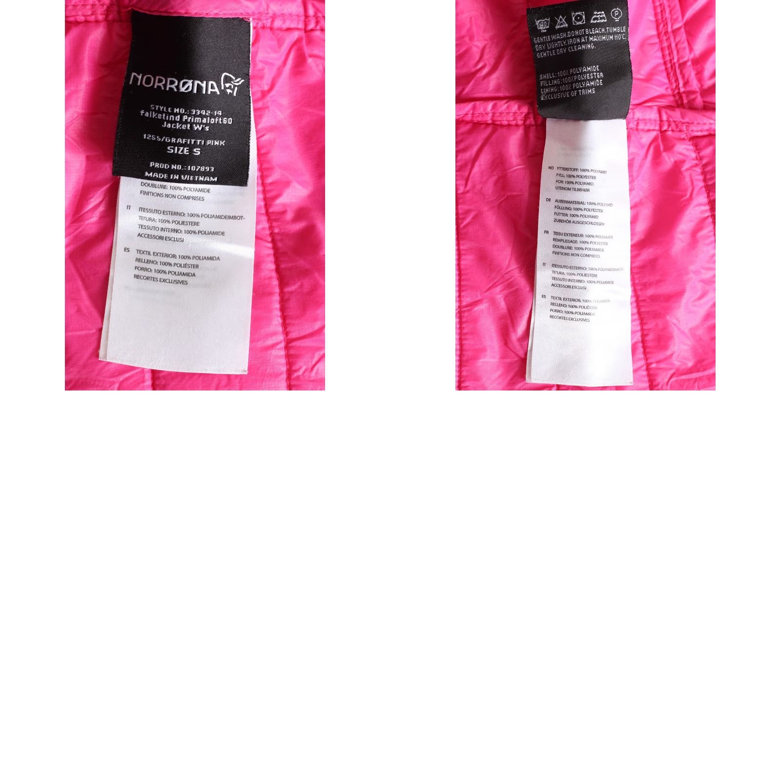 Vintage NORRONA Falketind Primaloft60 Jacket Women Size S Pink - Quilted, All Seasons, Regular Fit, Zip, Mid-Length Jacket Size S / US 4 / IT 40 - 8 Thumbnail