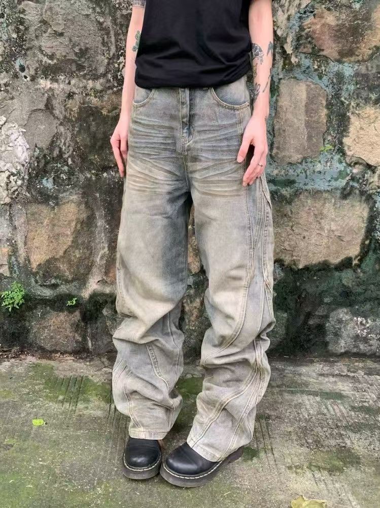 Japanese Brand × Jean Vintage washed and dirty dyed micro flare jeans Size US 32 / EU 48 - 1 Thumbnail