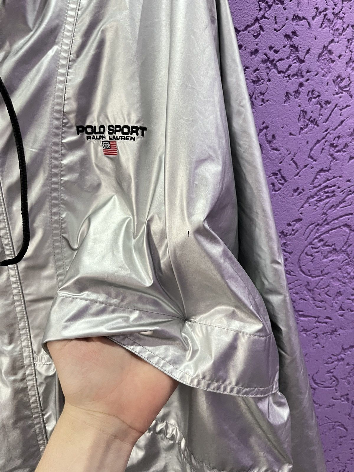 Ralph Lauren Sport Polo Sport Ralph Lauren Silver Reflective Windbreaker Size US XL / EU 56 / 4 - 3 Thumbnail