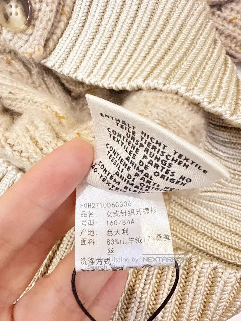 Hermes Hermes Brown Cable Knit Cashmere Hooded Cardigan Jacket Size XS / US 0-2 / IT 36-38 - 6 Thumbnail