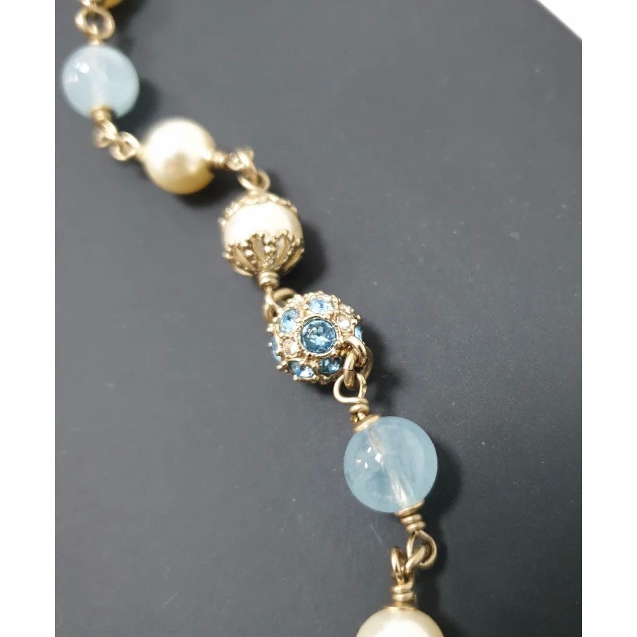 Chanel Chanel B19 Aquamarine Resin & Pearls Necklace Size ONE SIZE - 5 Thumbnail