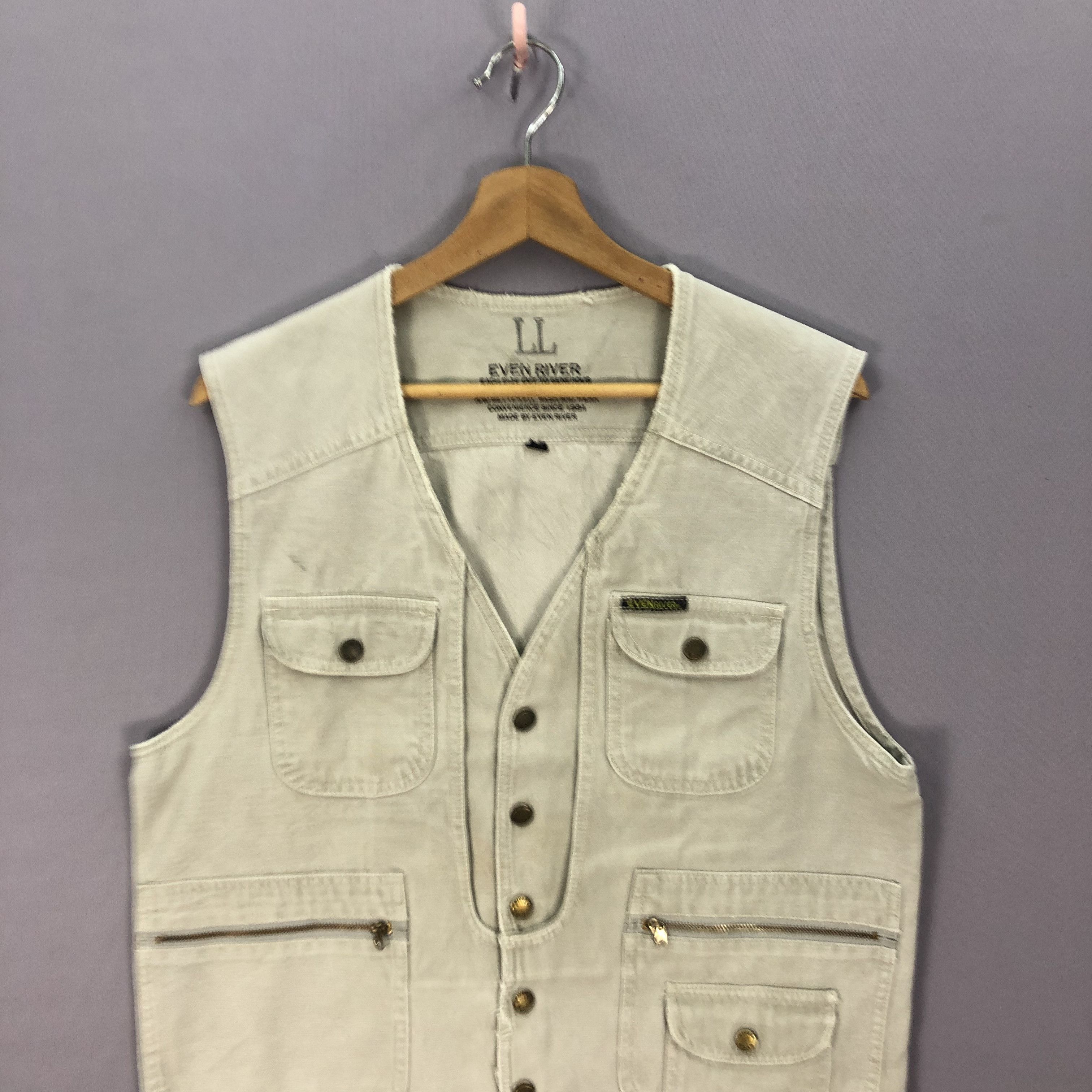 Japanese Brand × Vintage Vintage 90s Even River Japanese Vest Jackets Sleeveless Size US M / EU 48-50 / 2 - 4 Thumbnail