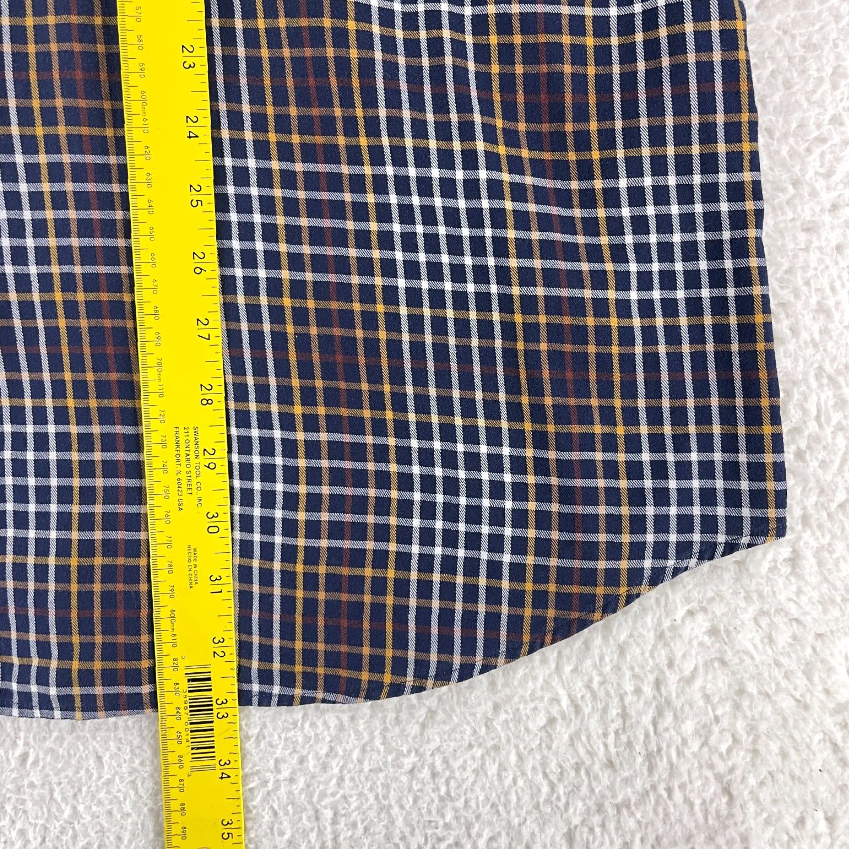 Peter Millar Peter Millar Button-Down Dress Shirt Mens Size XXL Blue Plaid Long Sleeve Cotton Size 48R - 7 Thumbnail