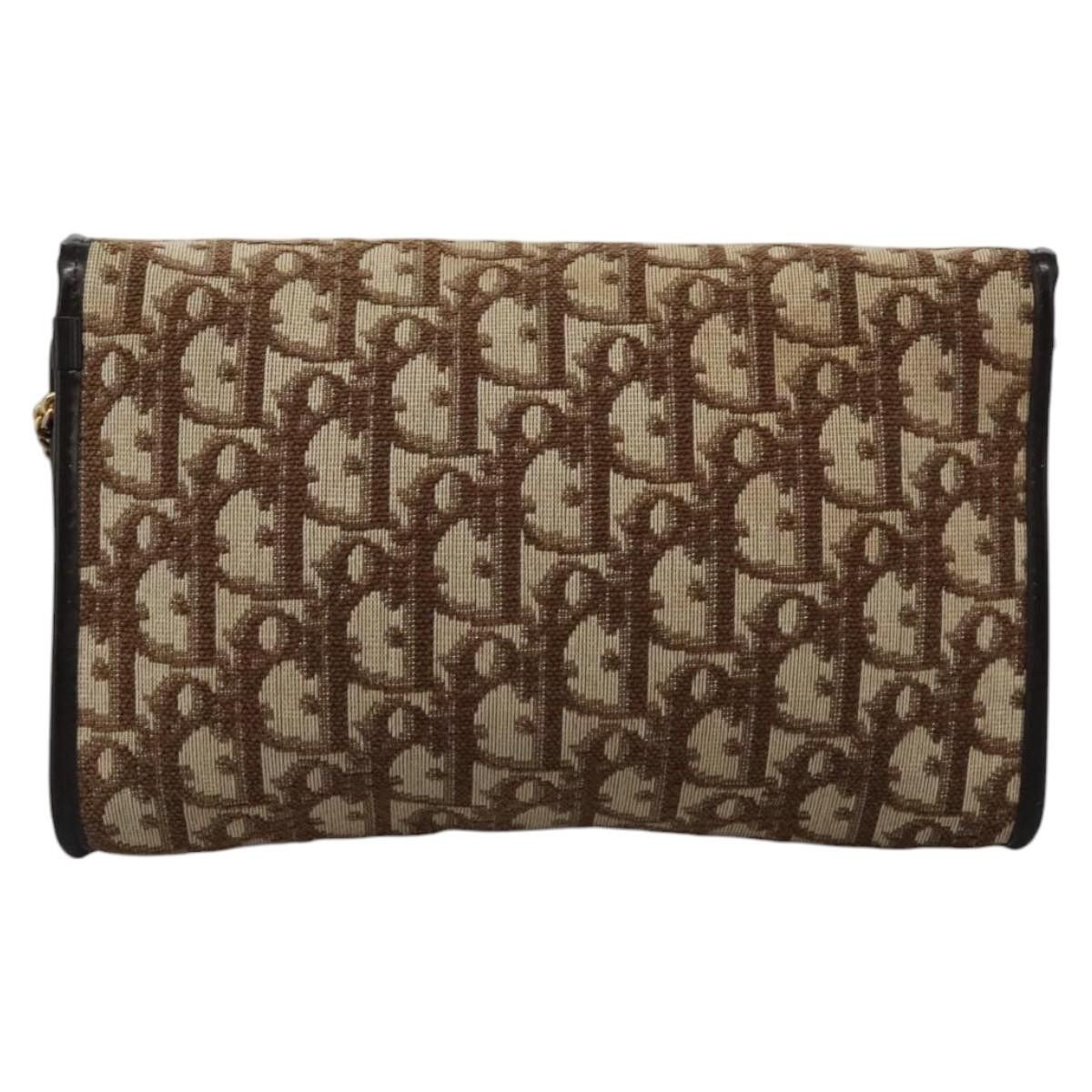 Dior DIOR Trotter Canvas Chain Shoulder Bag Brown Gold Size ONE SIZE - 3 Thumbnail