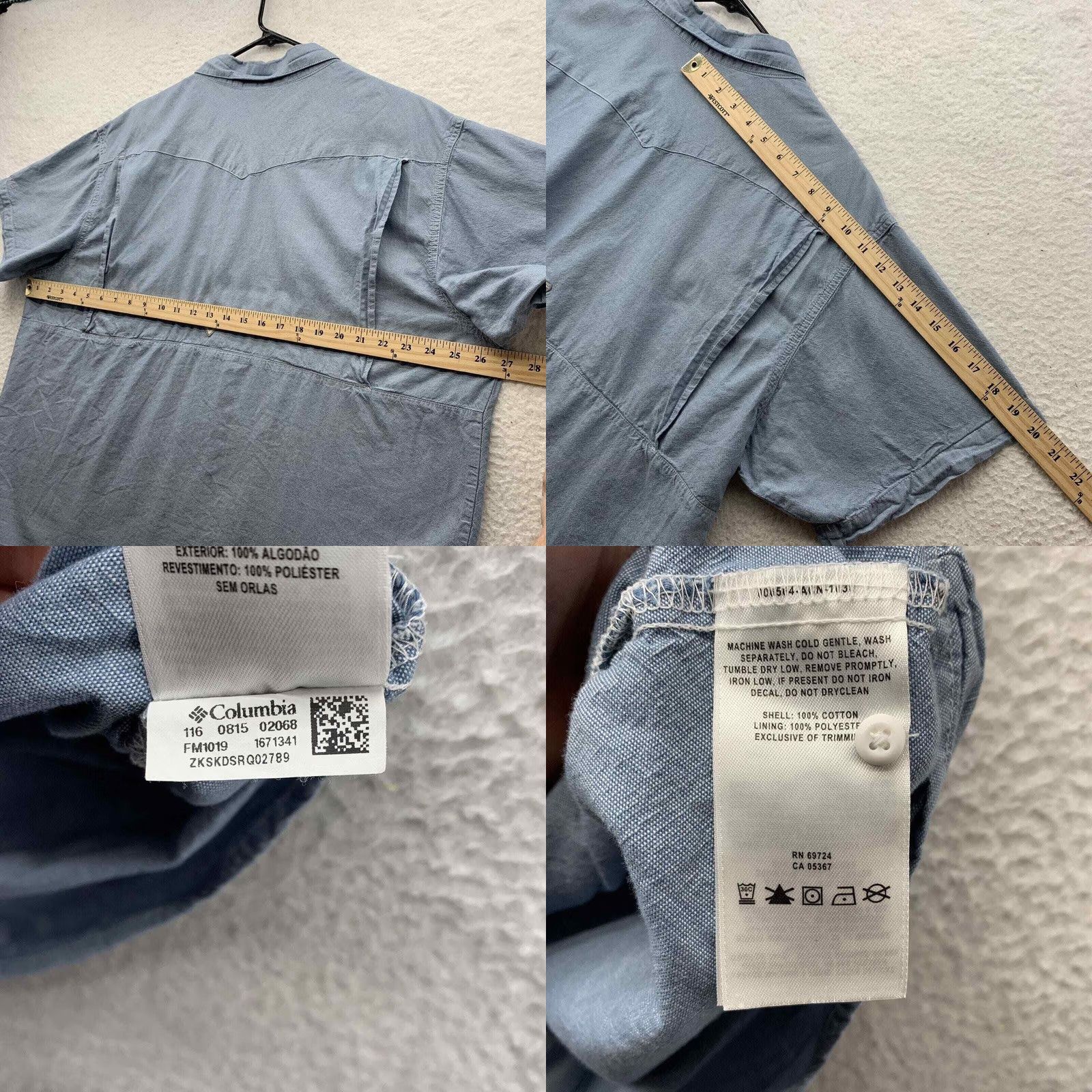 Vintage Columbia PFG Pearl Snap Shirt Mens XXL 2XL Blue Fishing Outdoors Vented FM1019 Size US XXL / EU 58 / 5 - 8 Thumbnail