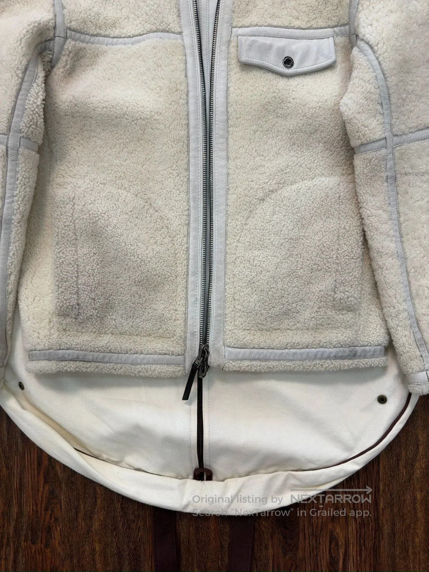 Ermenegildo Zegna Gray Shearling Collar Leather Jacket - Size S. Size US S / EU 44-46 / 1 - 4 Thumbnail
