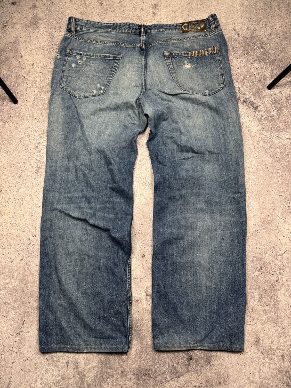 Just Cavalli 00ʼs Roberto Just Cavalli Y2K Boot Cut Baggy Jeans Pants Size US 40 / EU 56 - 10 Thumbnail