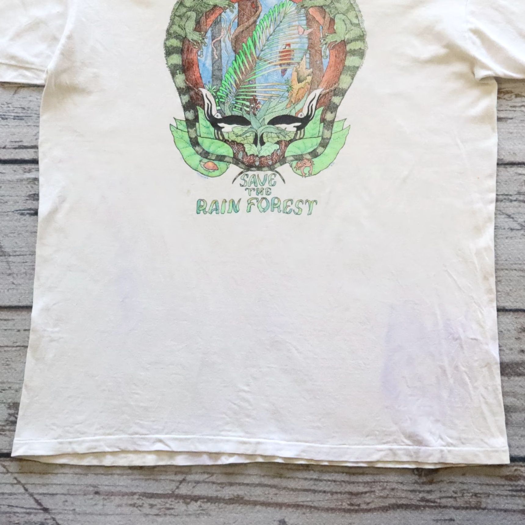 Vintage VINTAGE Grateful Dead Save The Rain Forest Tshirt XL White Mens T-Shirt 80s Concert Merchandise Size US XL / EU 56 / 4 - 3 Thumbnail